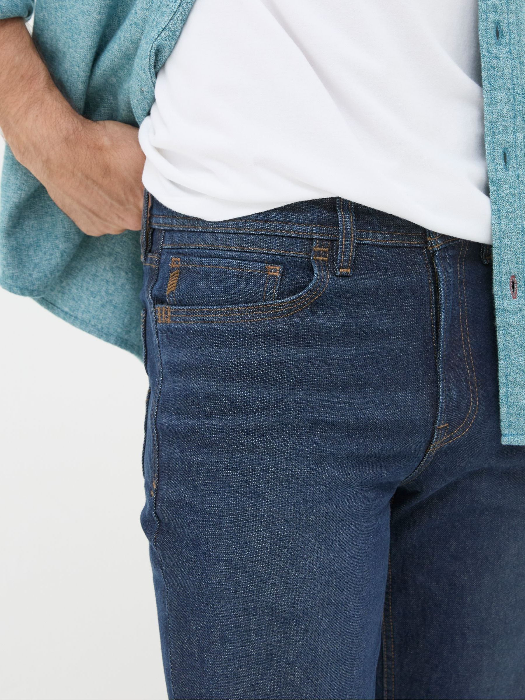 Blue Straight Fit Recycled Jeans - Image 3 of 6