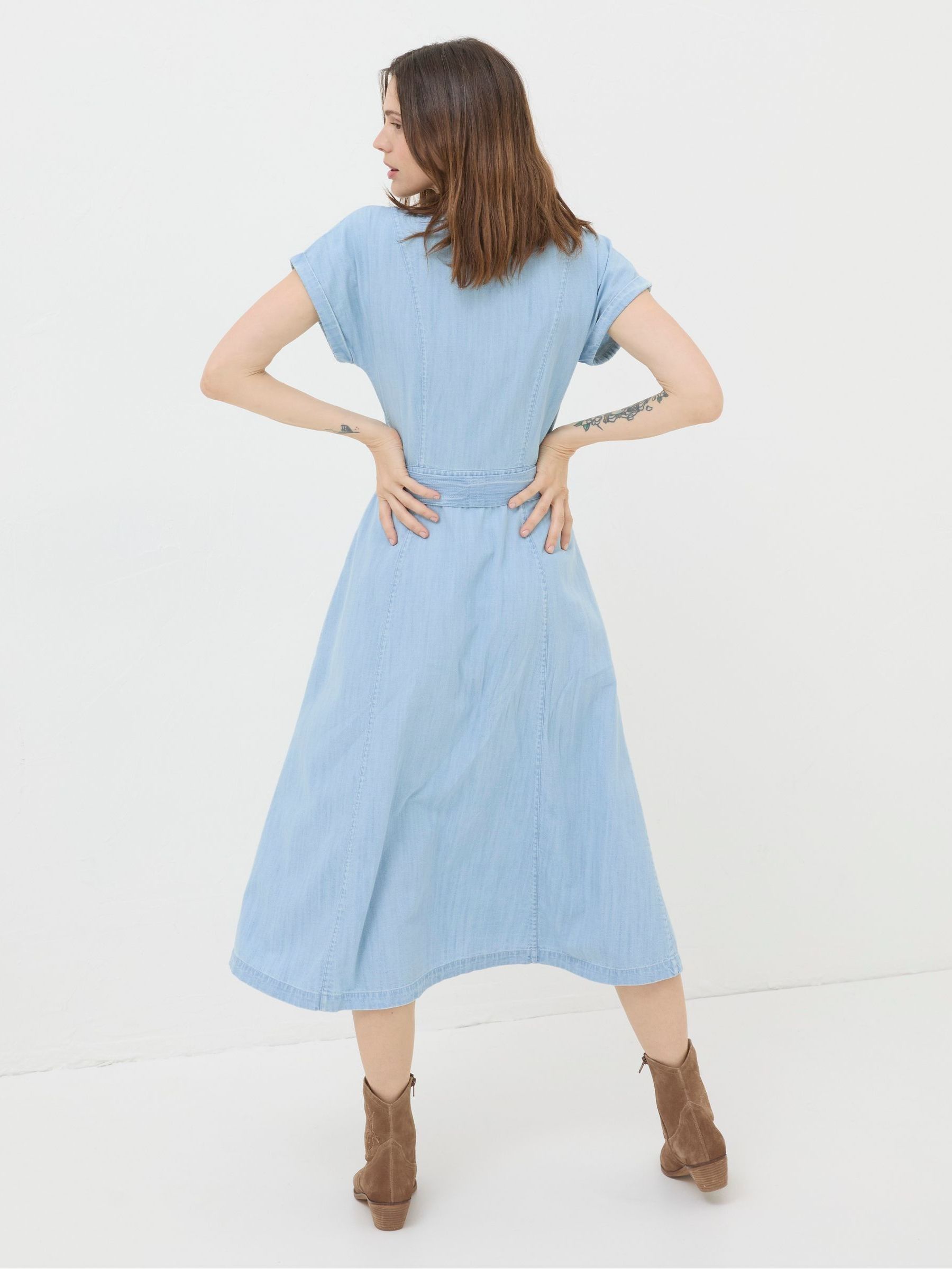 Blue Odette Denim Midi Dress - Image 4 of 7
