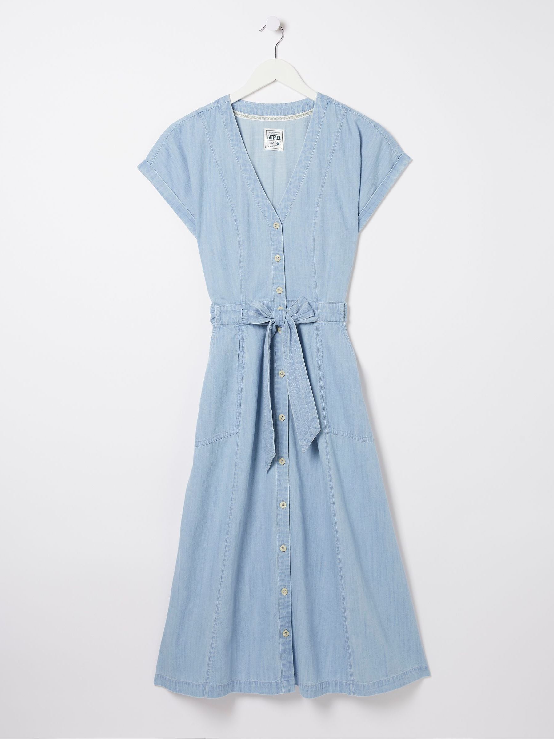denim dress fat face Maria Blue Denim Midi Dress