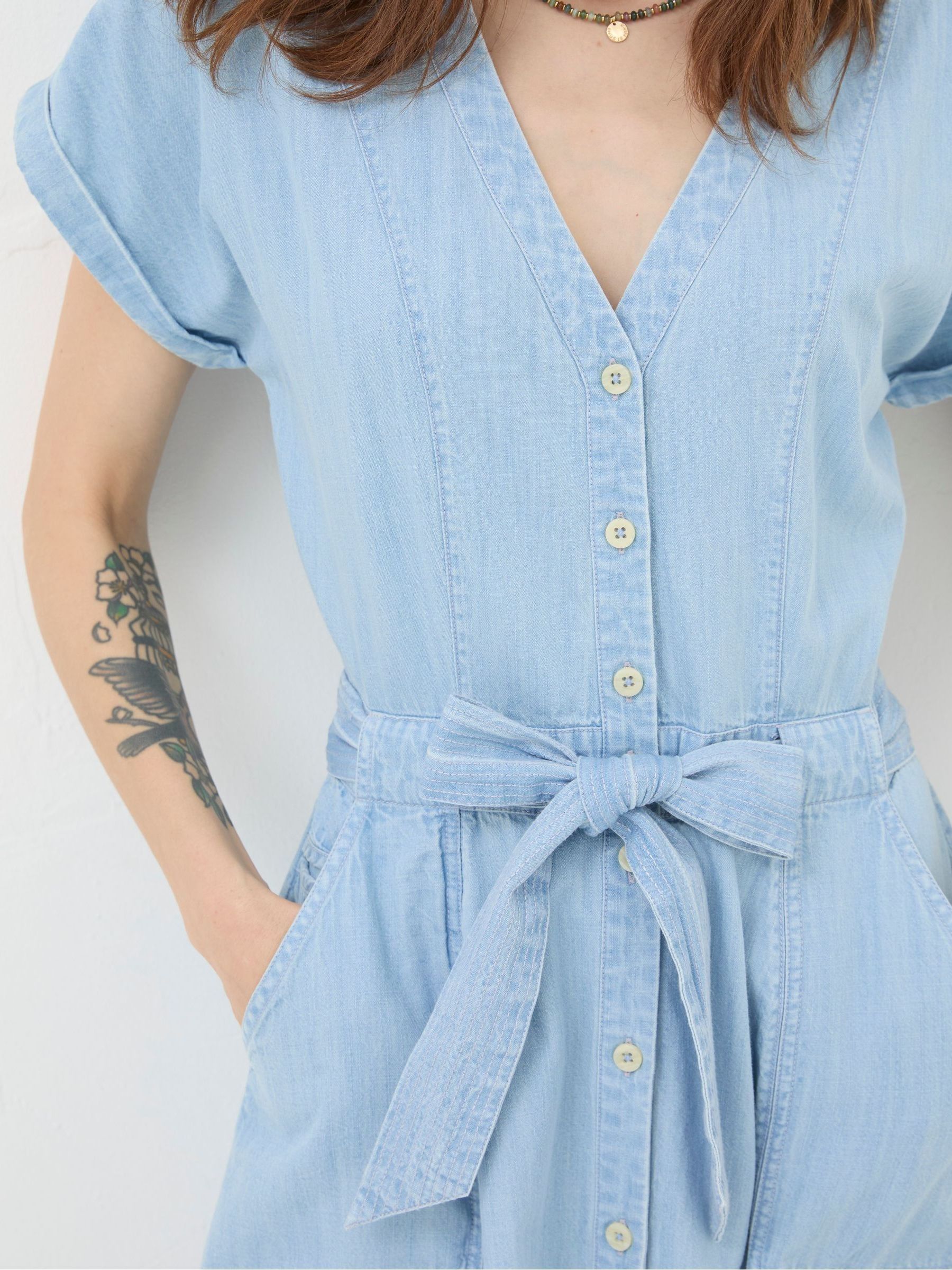 Blue Odette Denim Midi Dress - Image 6 of 7