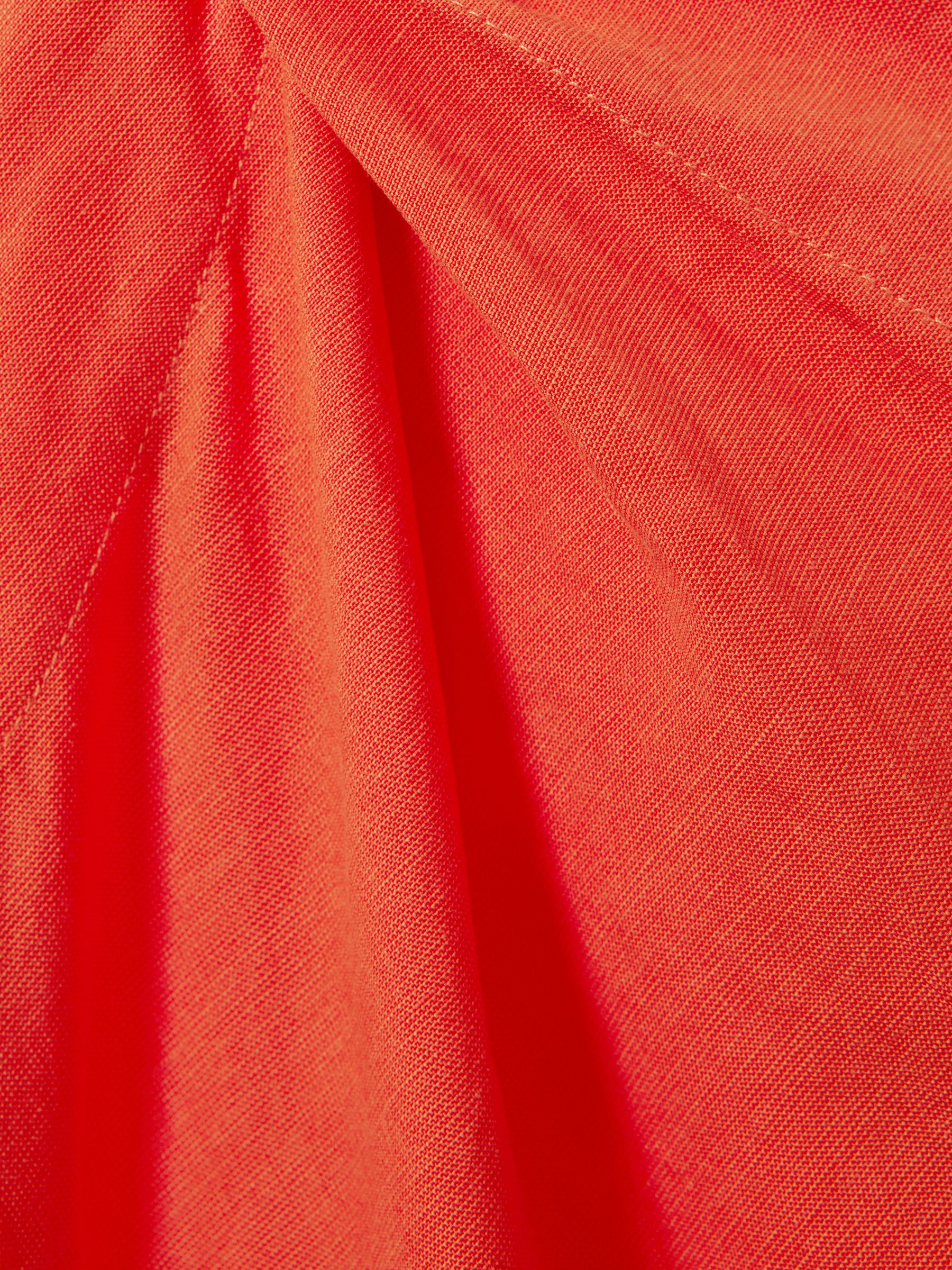 One Shoulder Draped Midi Dress in Orange - Image 4 of 4