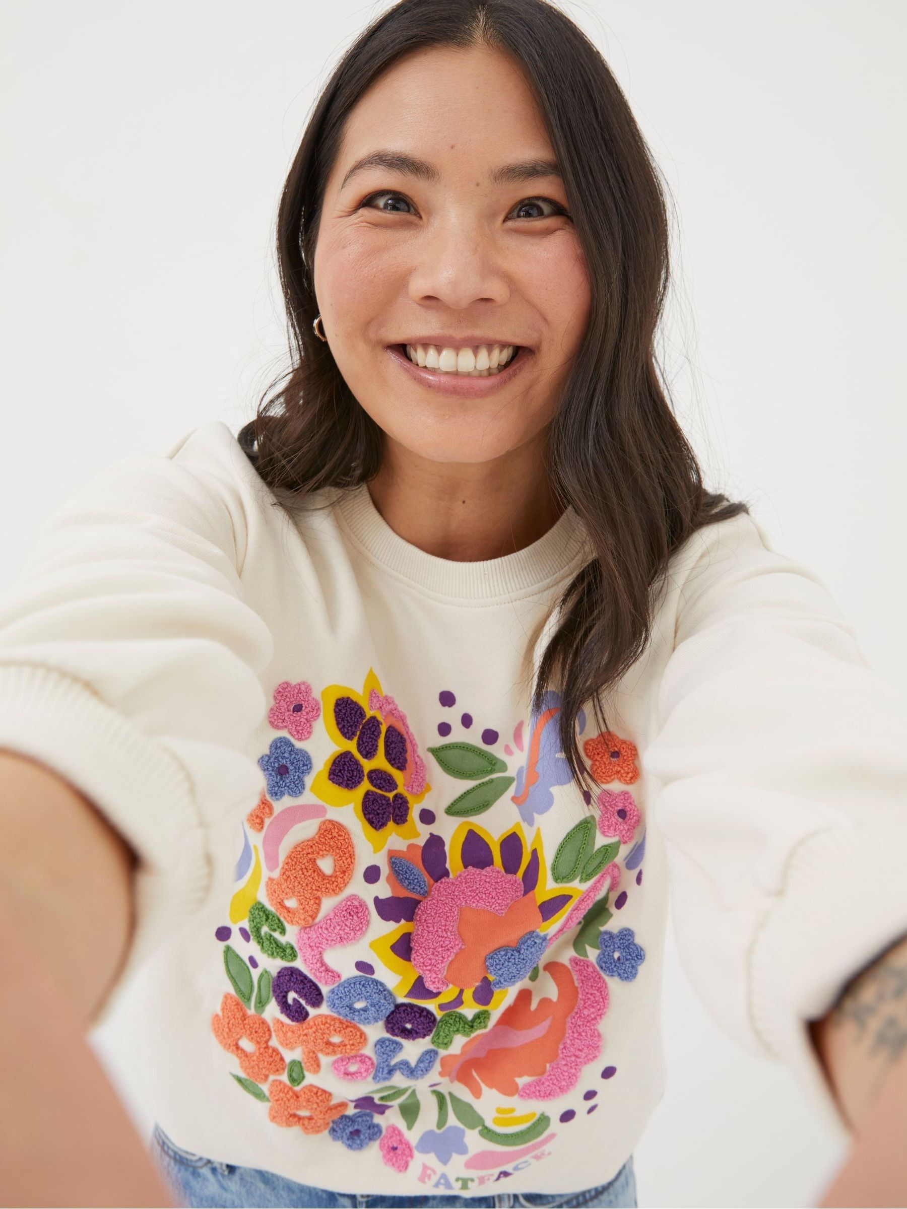 Alex Natural Art Floral Crew Sweatshirt - Image 5 of 7