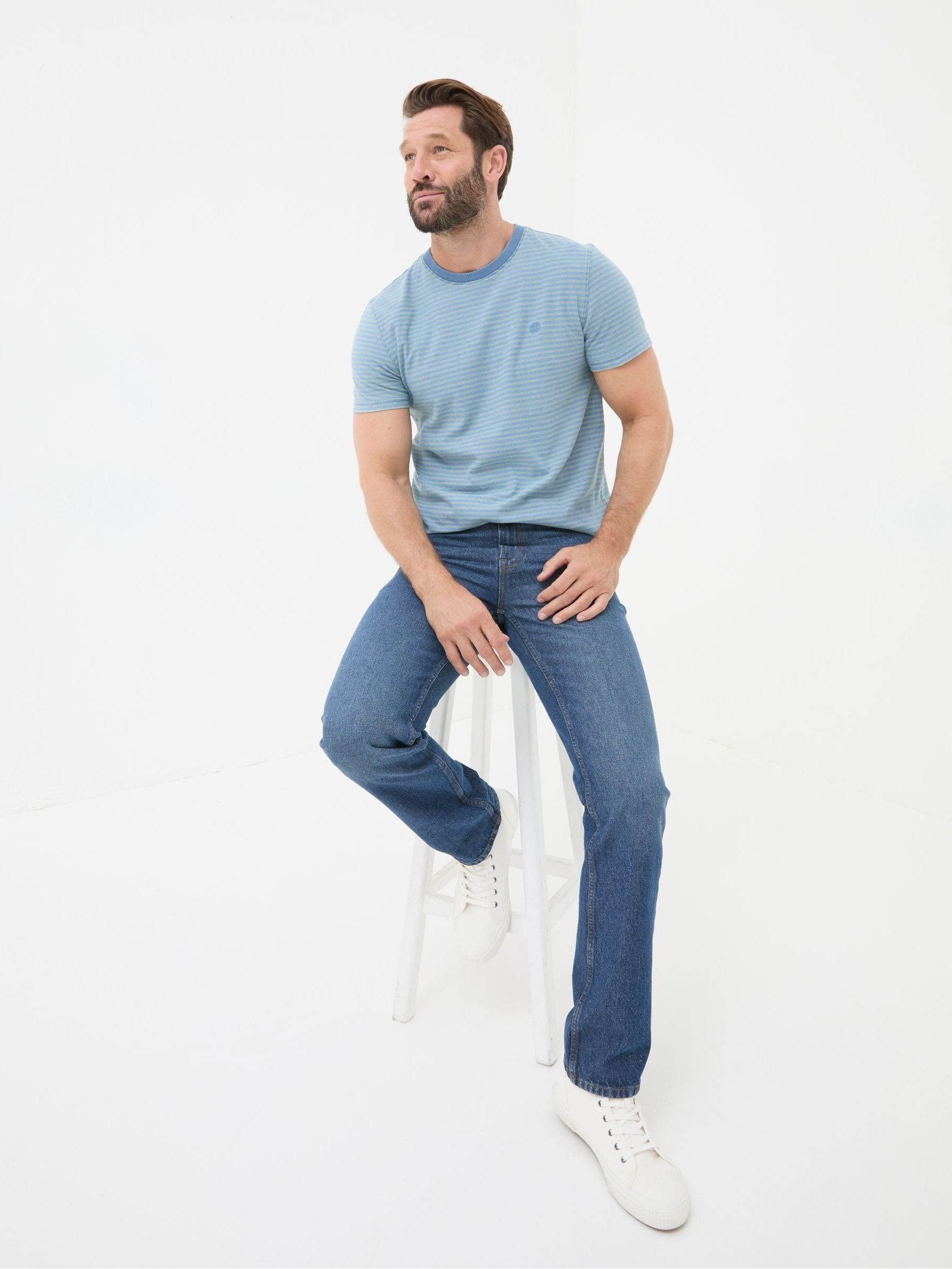 Blue Straight Fit Recycled Jeans - Image 3 of 6
