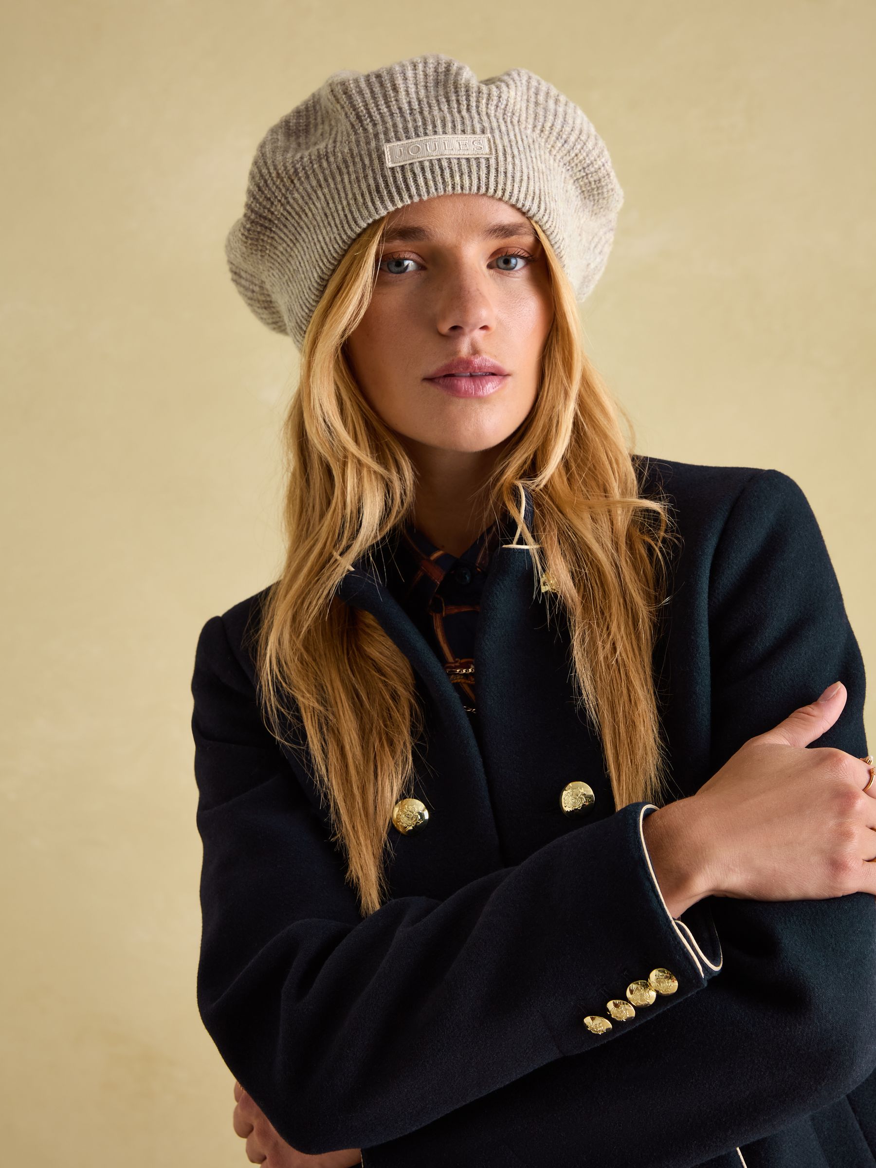 Joelle Oatmeal Knitted Beret - Image 1 of 4