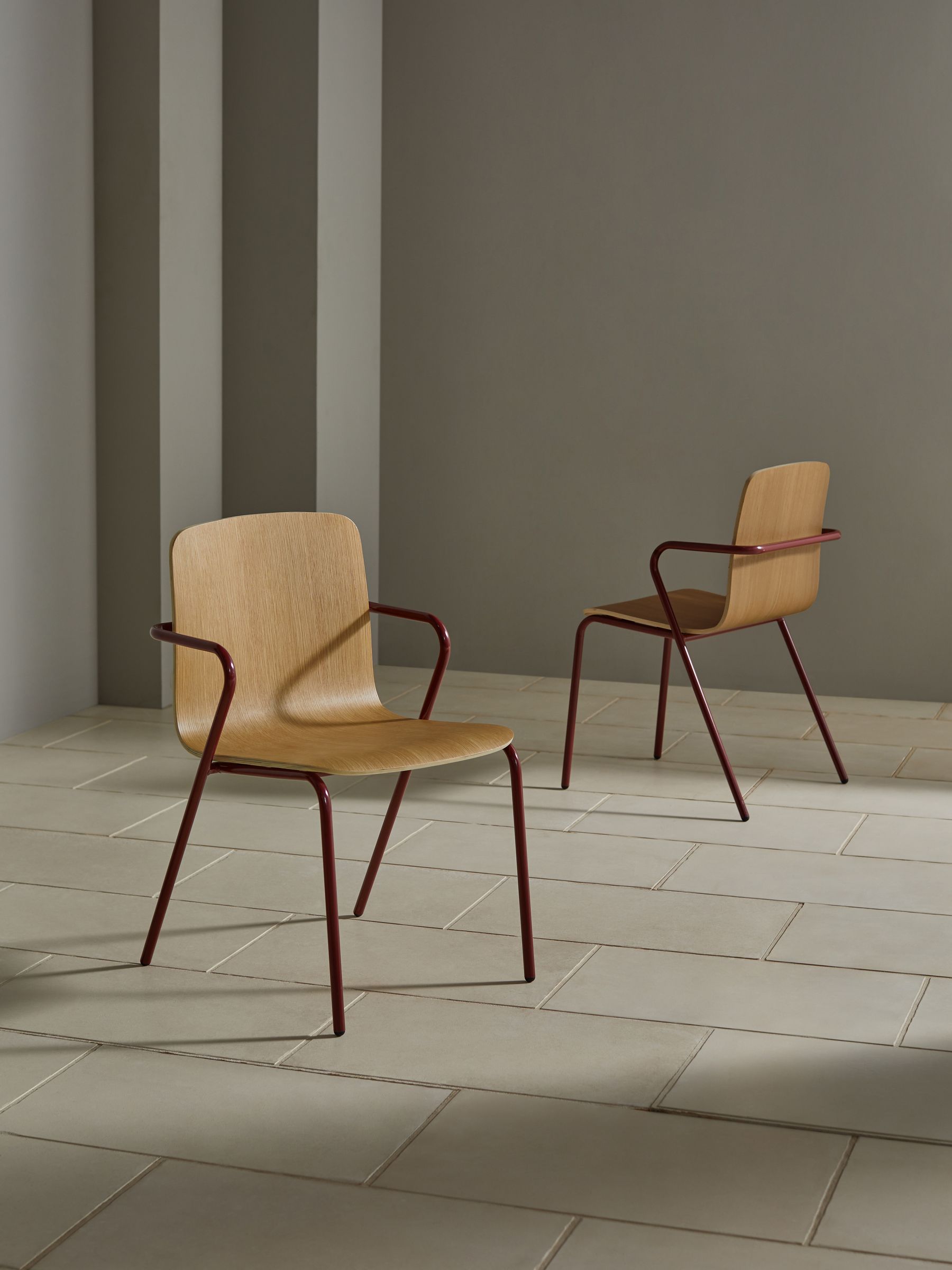 Set of 2 Sadie Dining Chairs in Burgundy Red - Image 2 of 6