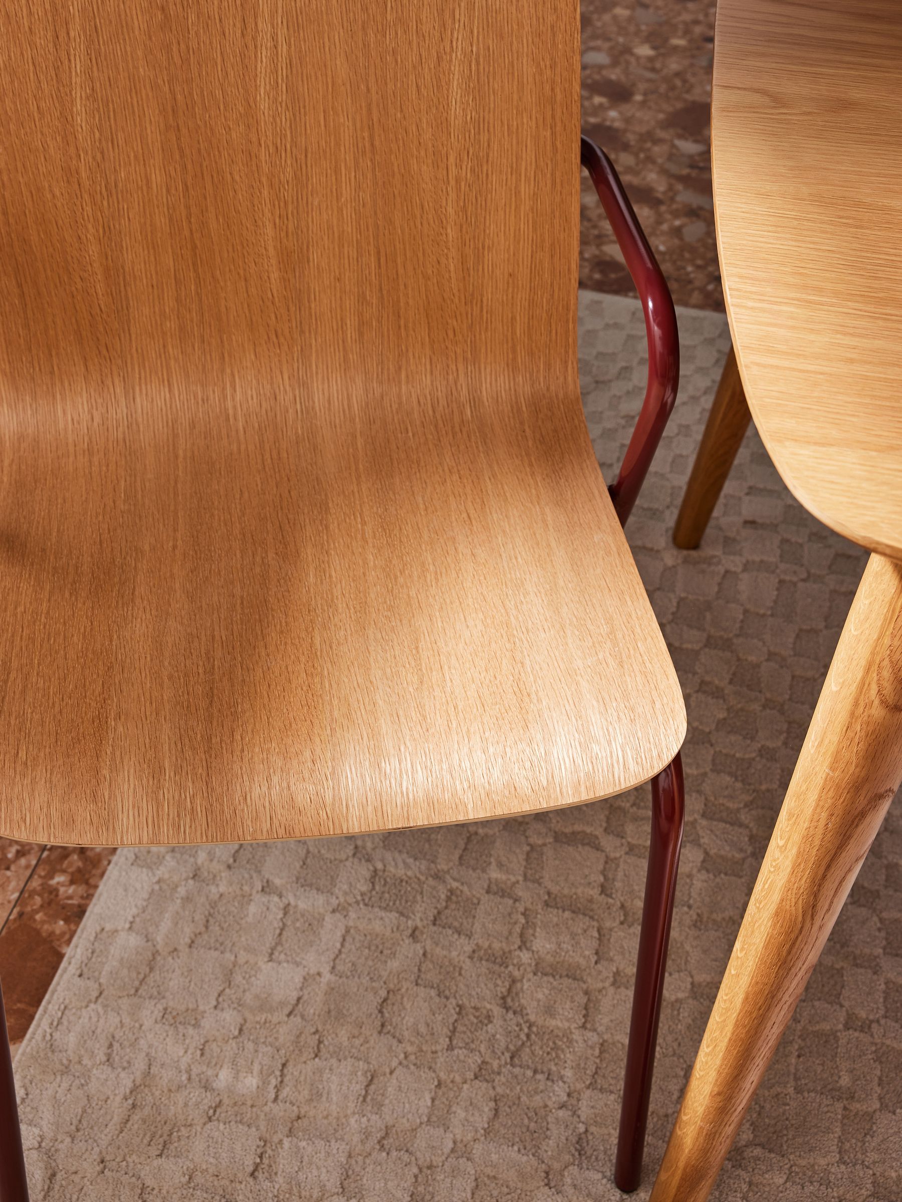 Set of 2 Sadie Dining Chairs in Burgundy Red - Image 4 of 6