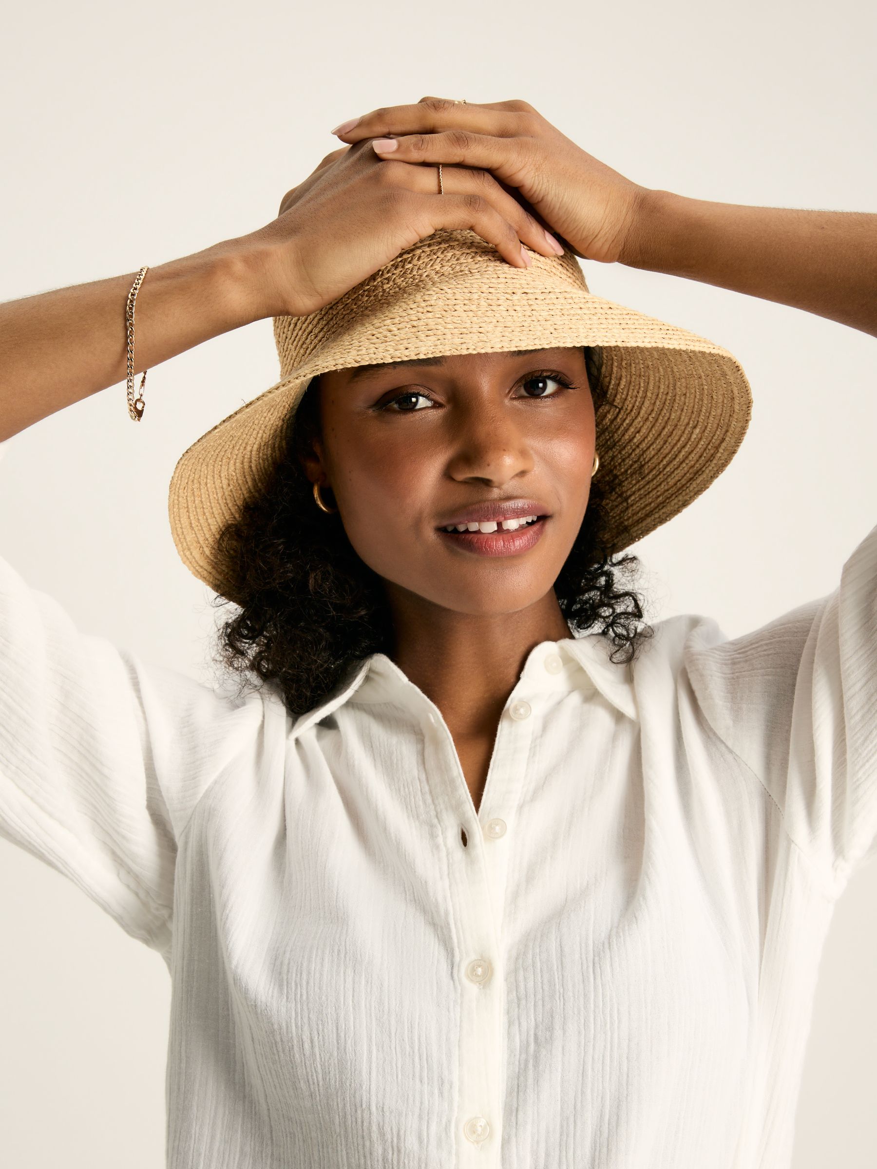 Nell White Button Through Cotton Shirt - Image 4 of 7