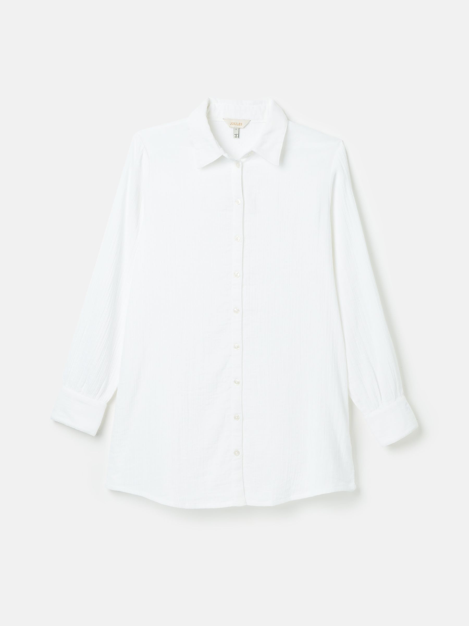 Nell White Button Through Cotton Shirt - Image 7 of 7