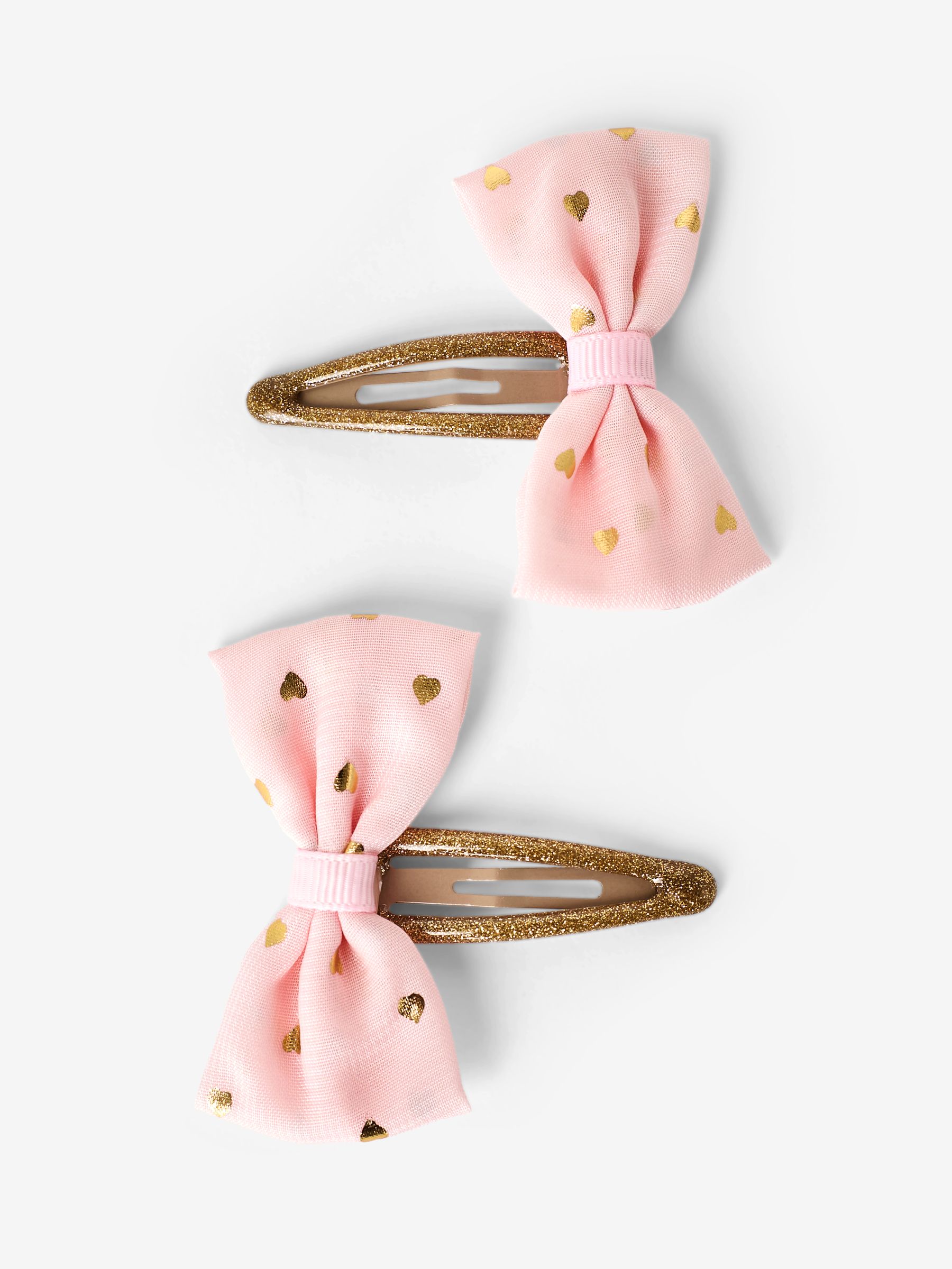Pink 2-Pack Foil Print Bow Clips - Image 1 of 3