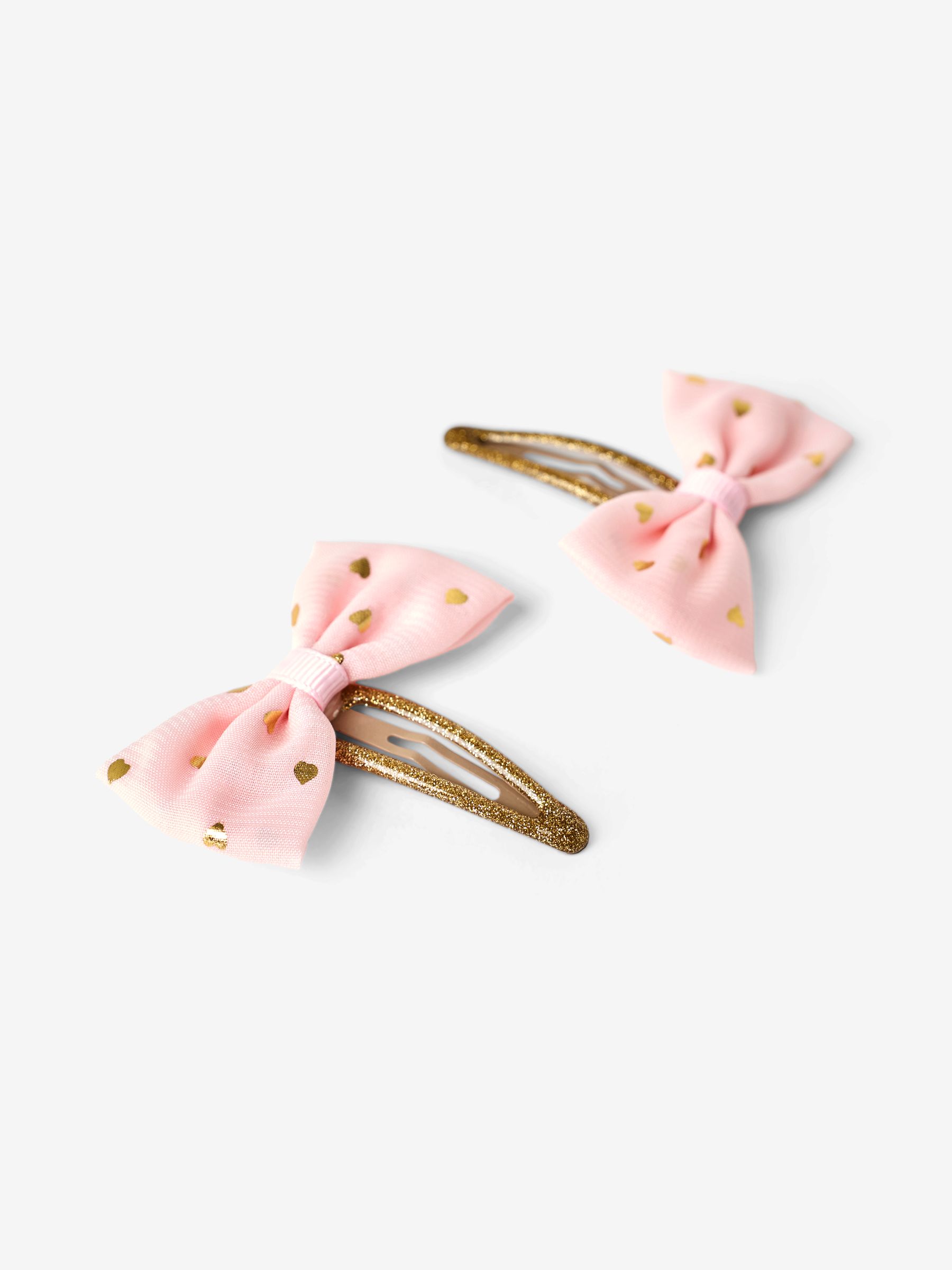 Pink 2-Pack Foil Print Bow Clips - Image 2 of 3