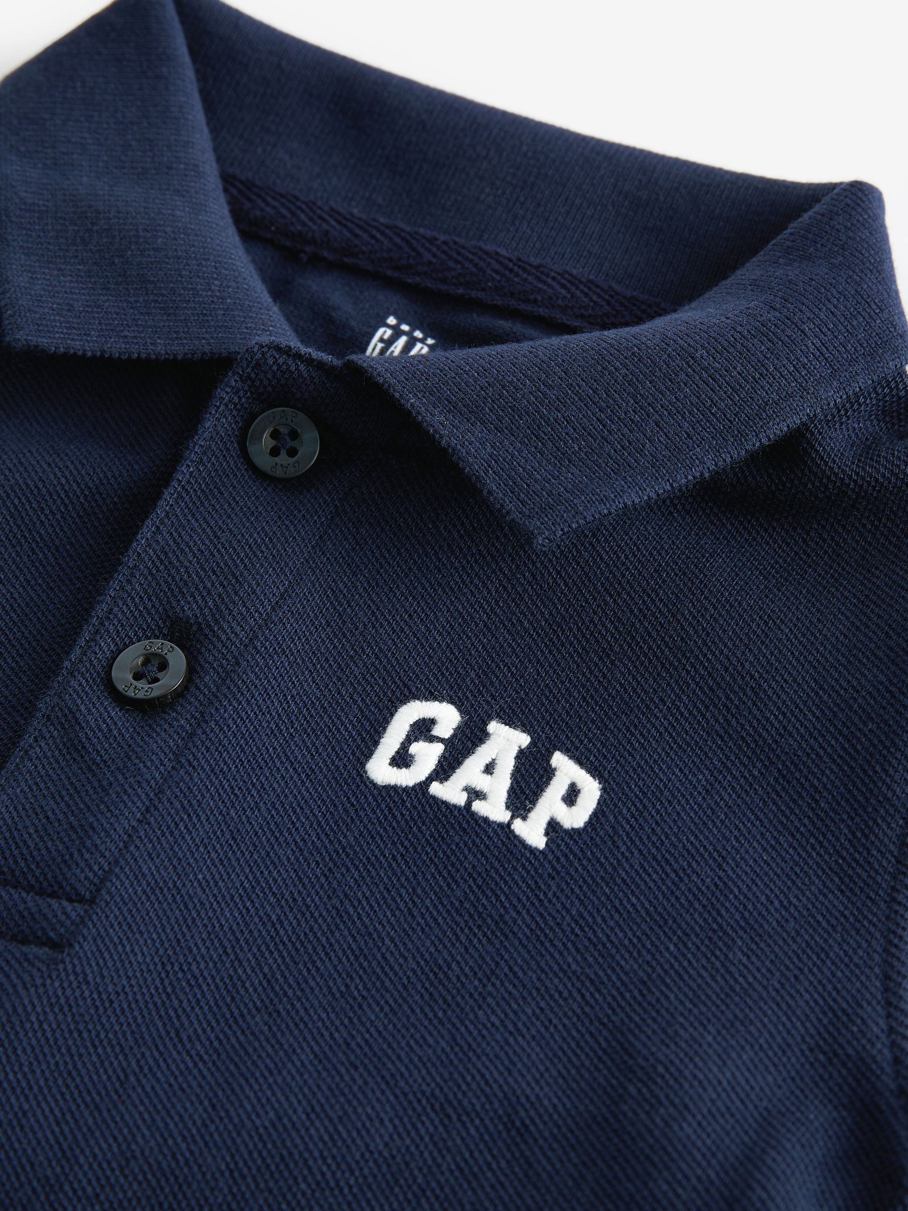 Navy Blue Logo Pique Short Sleeve Polo Shirt (Newborn-5yrs) - Image 3 of 3