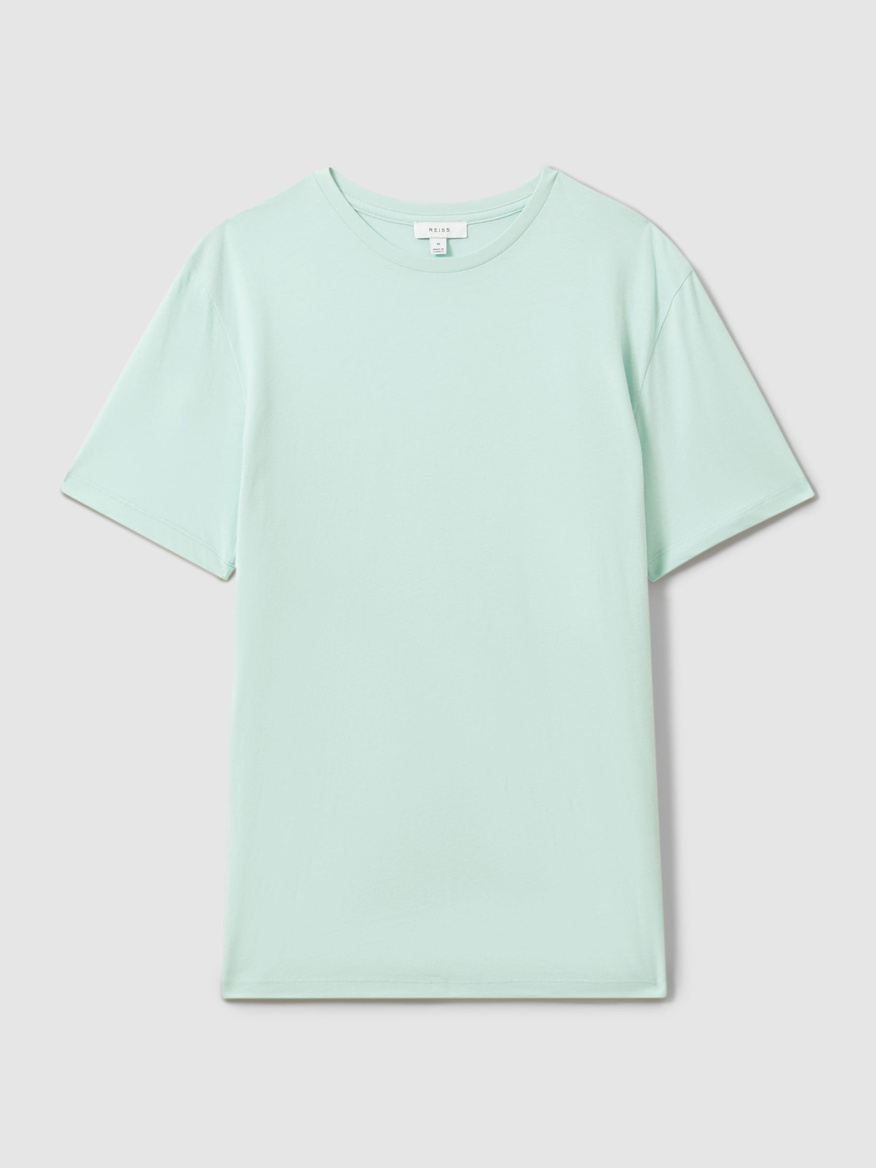 Cotton Crew Neck T-Shirt in Mint - Image 2 of 5