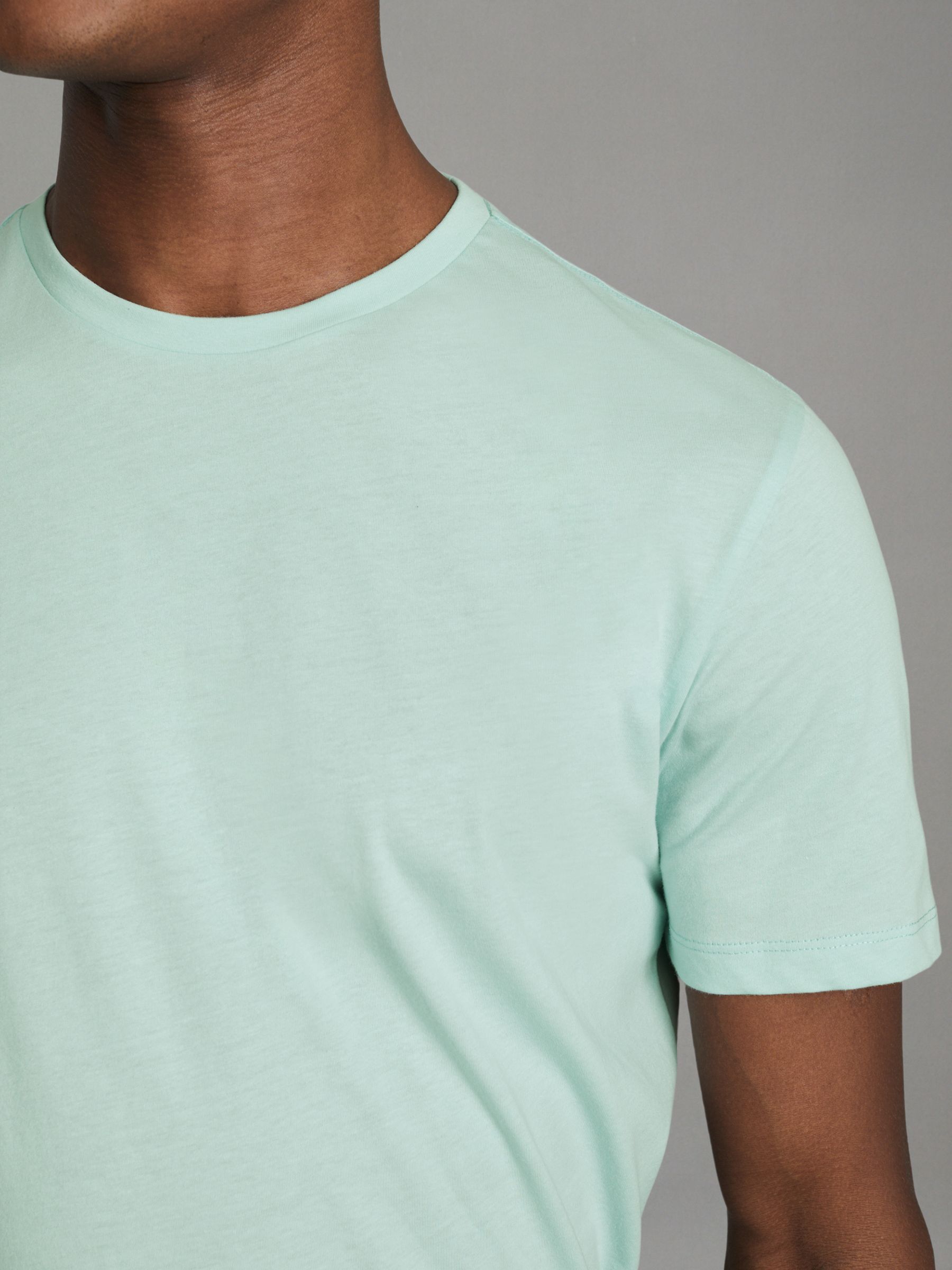 Cotton Crew Neck T-Shirt in Mint - Image 4 of 5