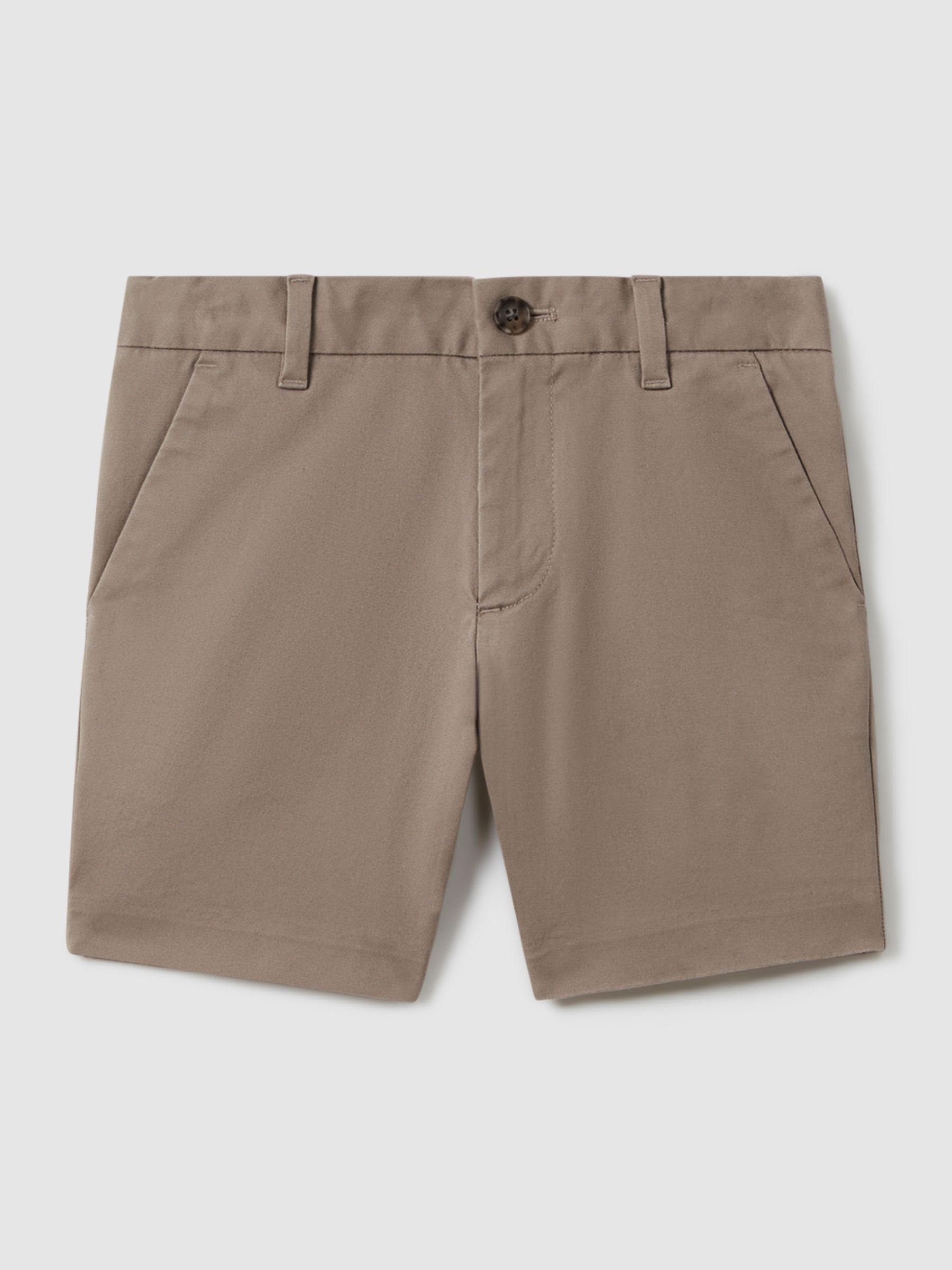 9-13 yrs Casual Chino Shorts in Mushroom Brown - Image 2 of 4