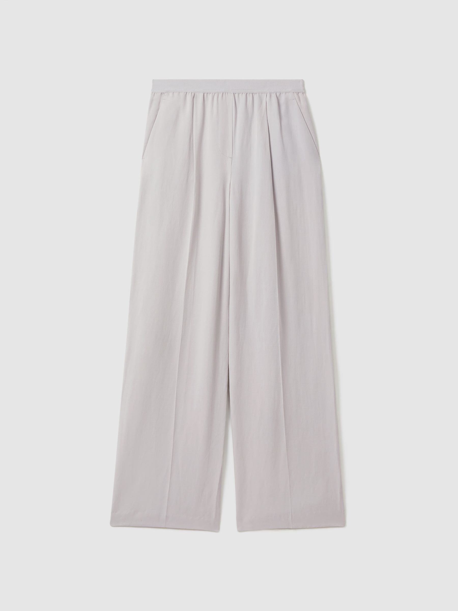 Petite Lyocell-Linen Wide Leg Trousers in Light Blue - Image 2 of 7