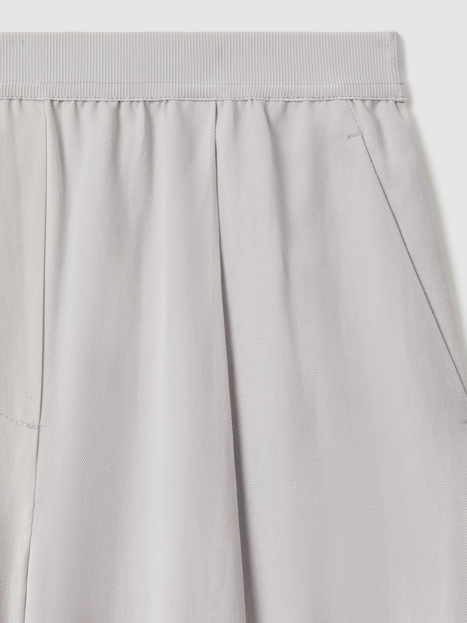 Petite Lyocell-Linen Wide Leg Trousers in Light Blue - Image 6 of 7