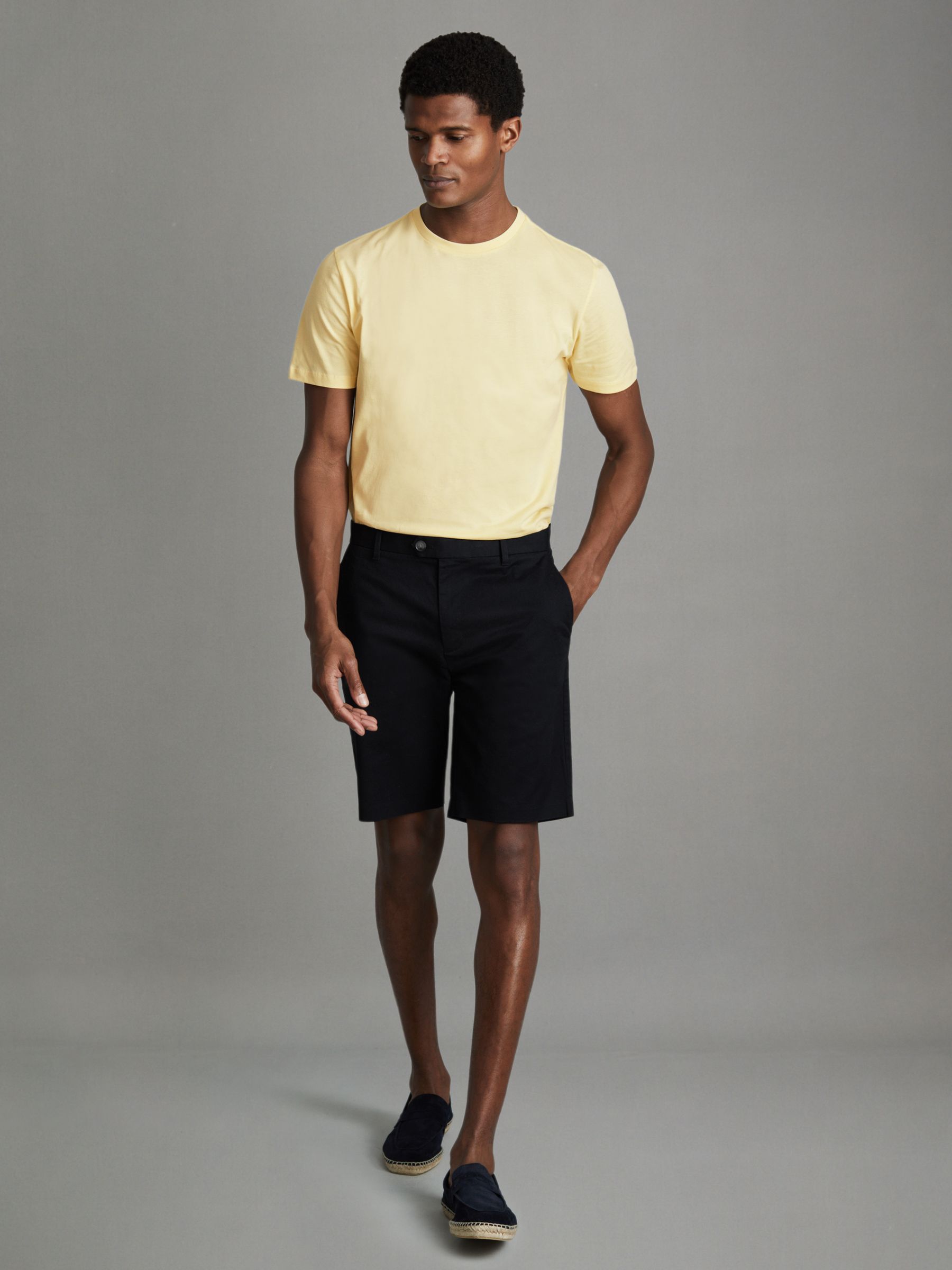 Cotton Crew Neck T-Shirt in Melon - Image 3 of 5