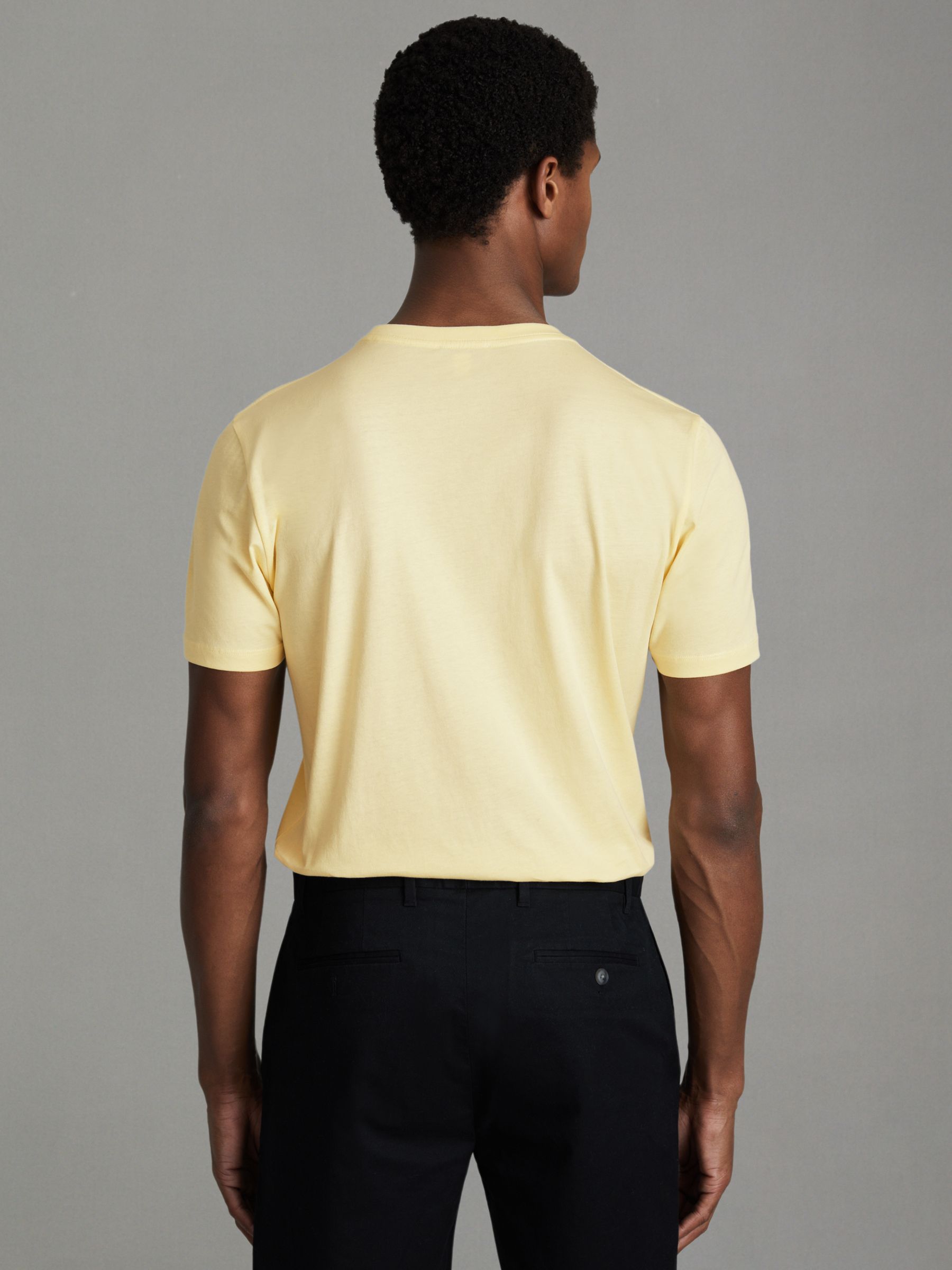 Cotton Crew Neck T-Shirt in Melon - Image 5 of 5