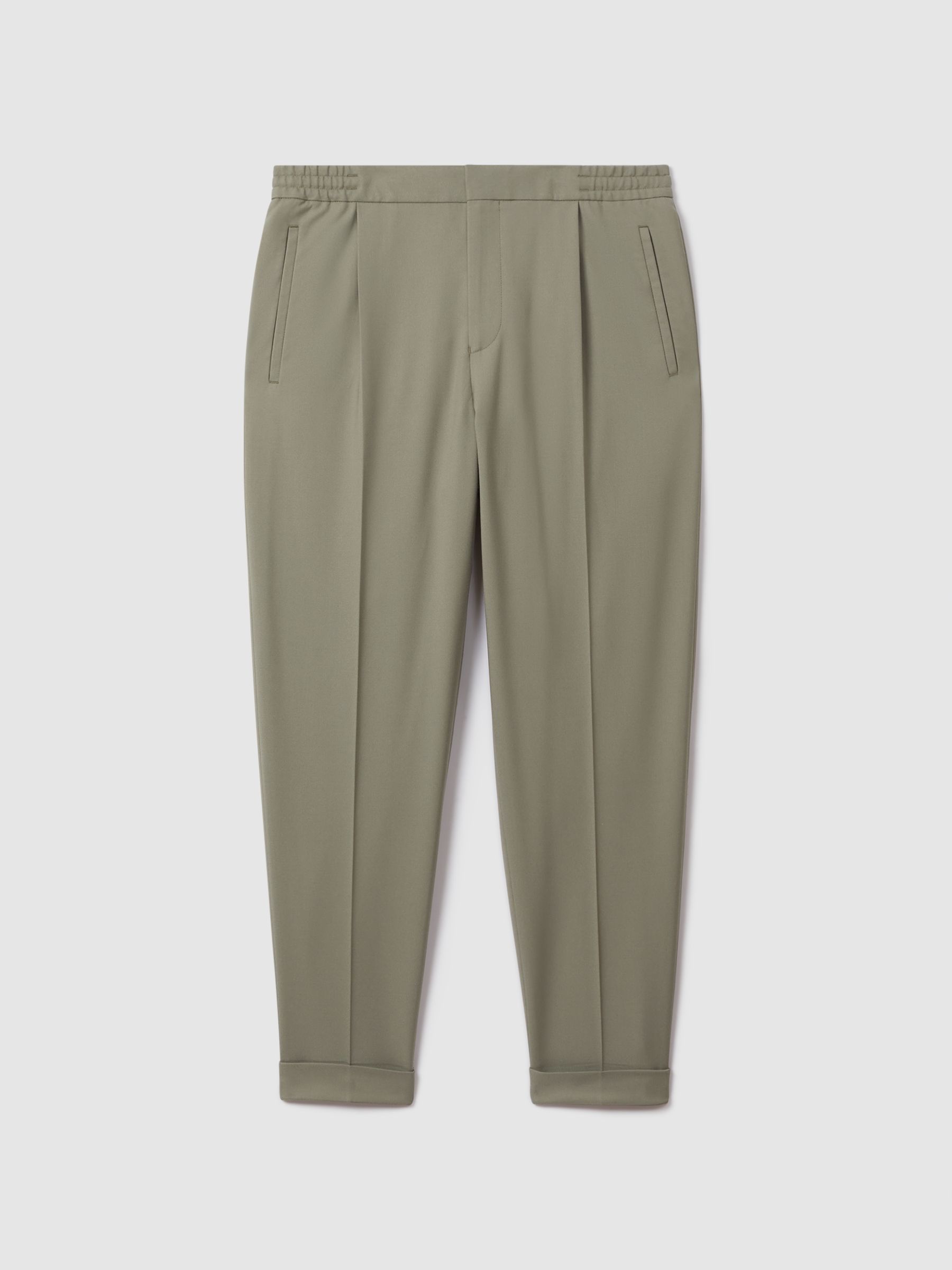 Brighton Sage Relaxed Drawstring Trousers with Turn-Ups - Image 2 of 6