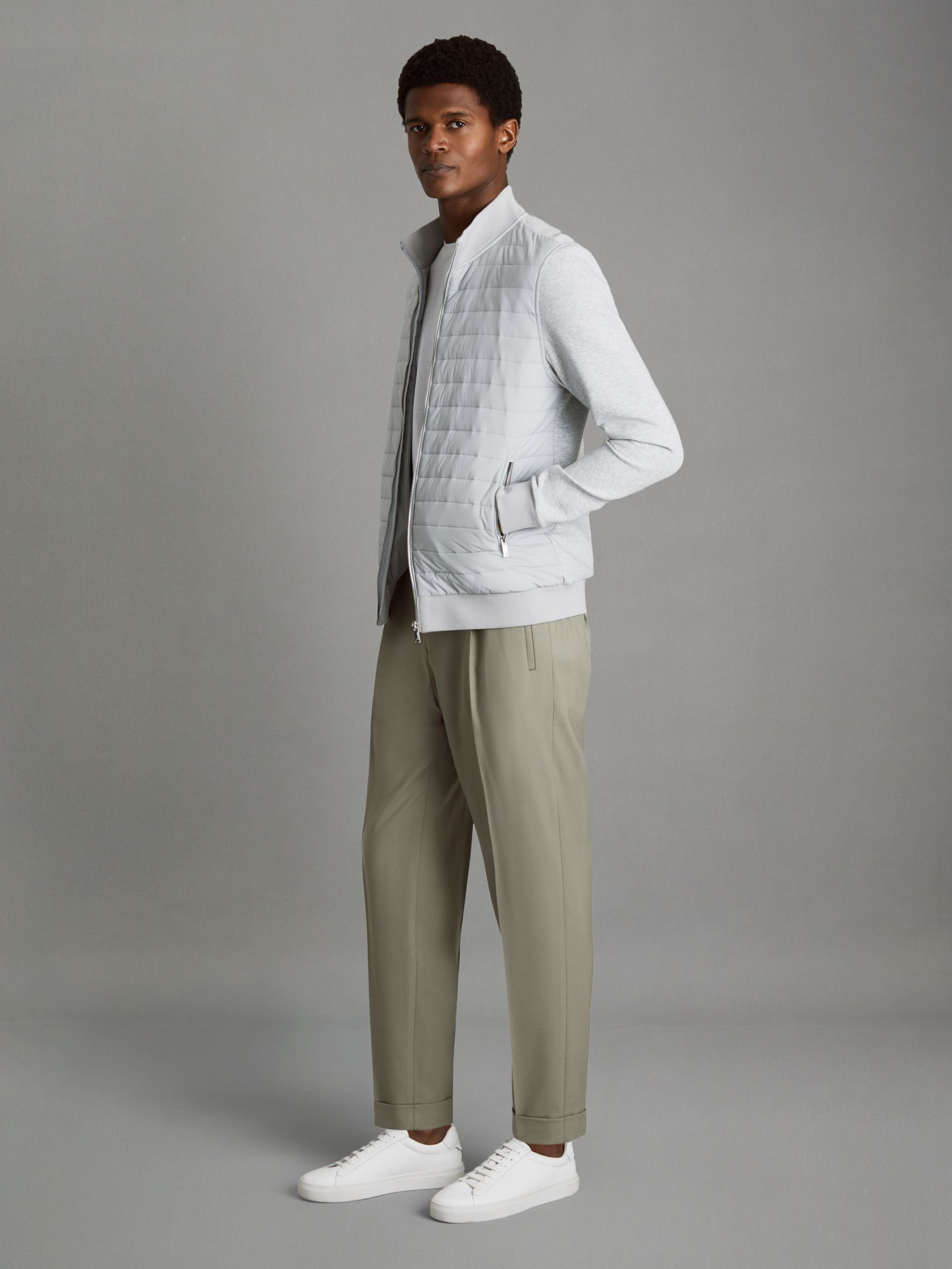 Brighton Sage Relaxed Drawstring Trousers with Turn-Ups - Image 3 of 6