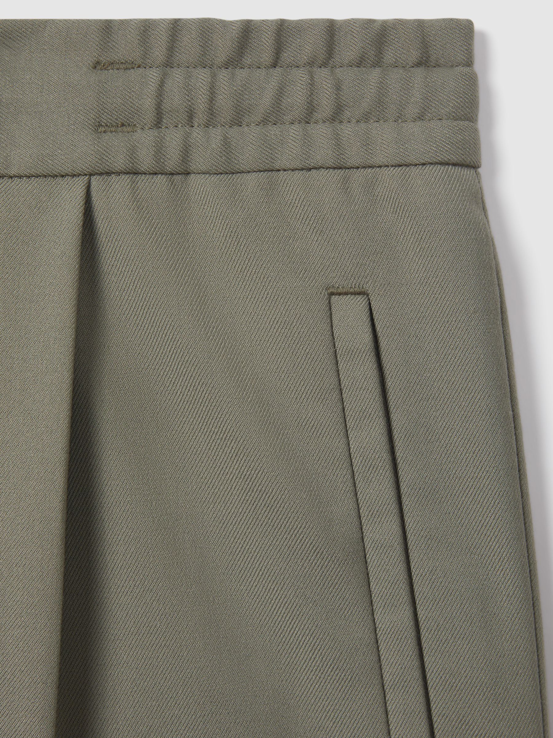 Brighton Sage Relaxed Drawstring Trousers with Turn-Ups - Image 6 of 6