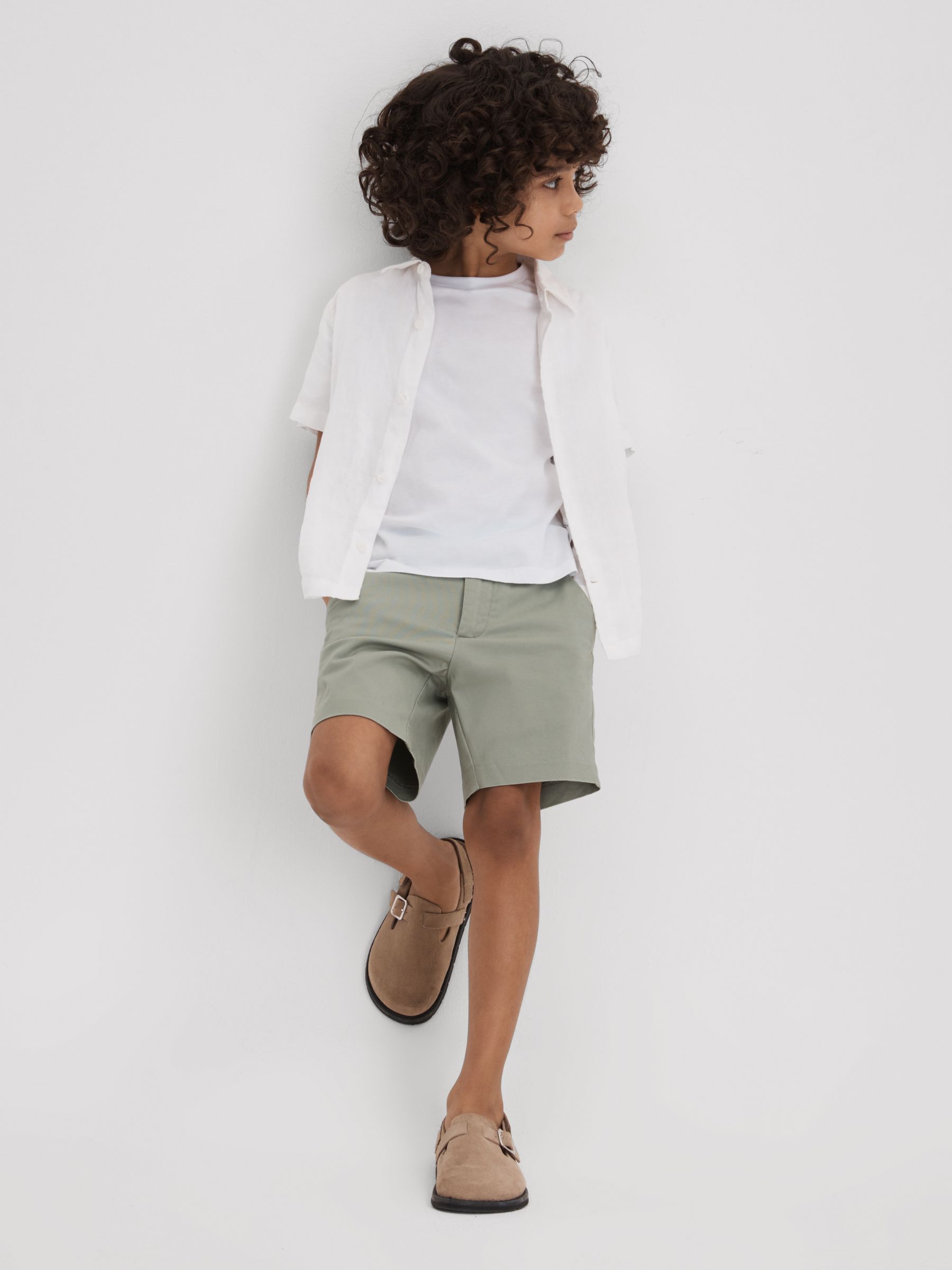 9-13 yrs Casual Chino Shorts in Pistachio - Image 1 of 4