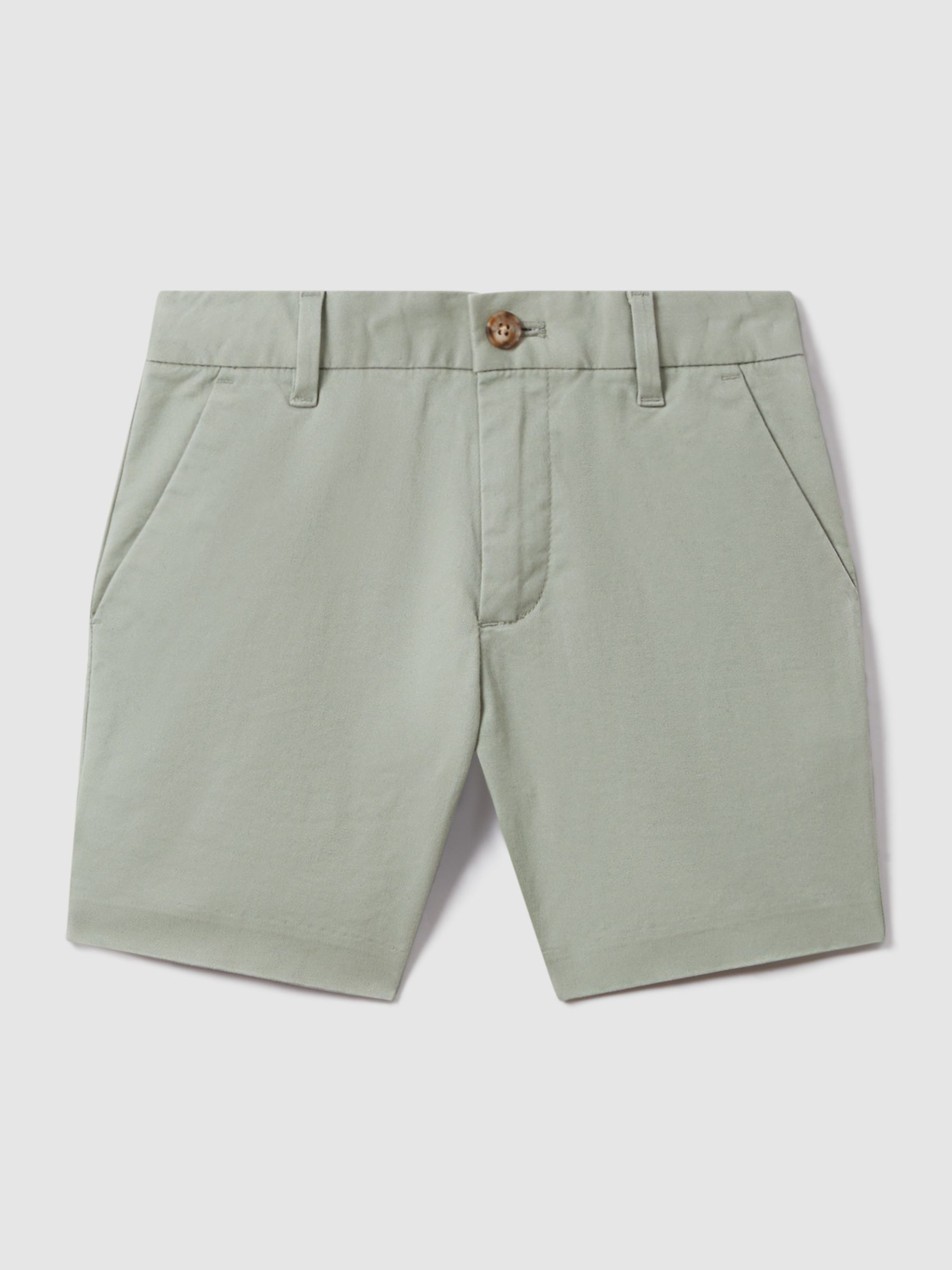 9-13 yrs Casual Chino Shorts in Pistachio - Image 2 of 4