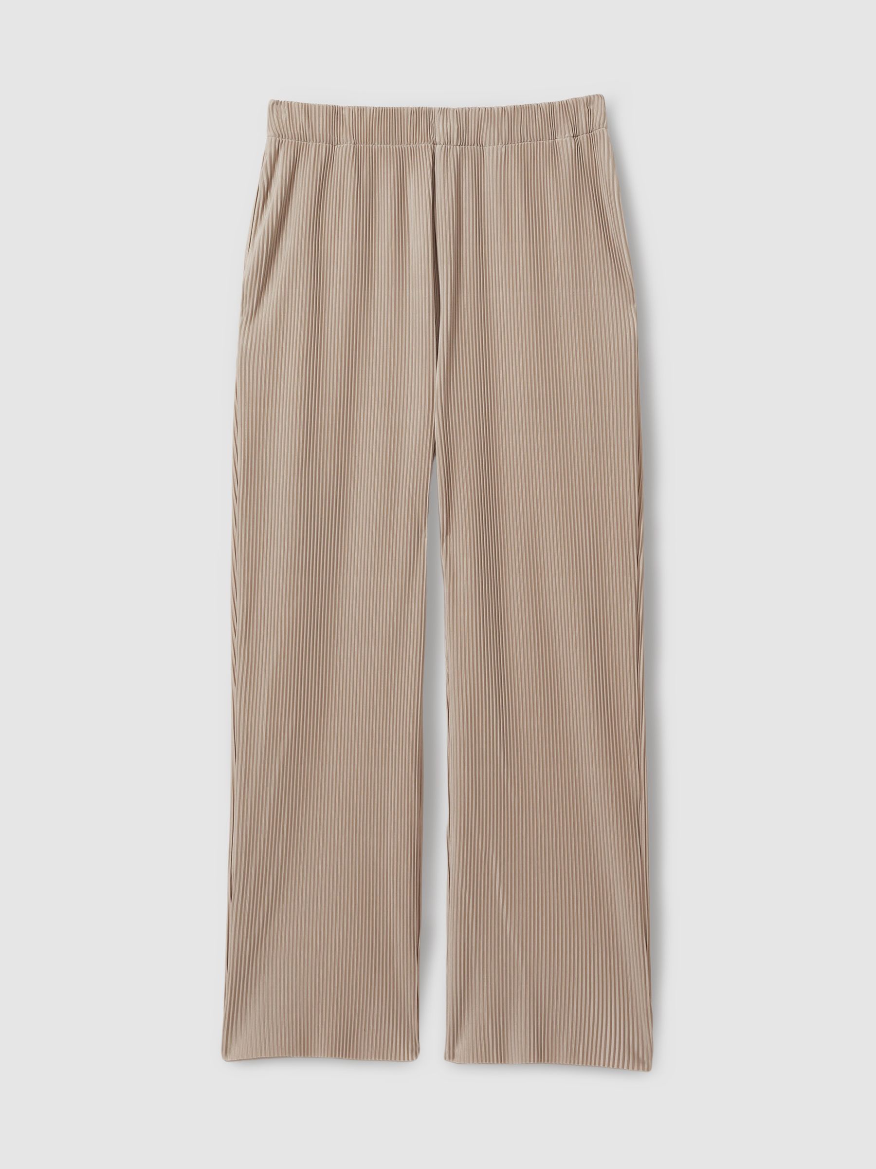 Elasticated Plisse Trousers in Champagne - Image 2 of 6