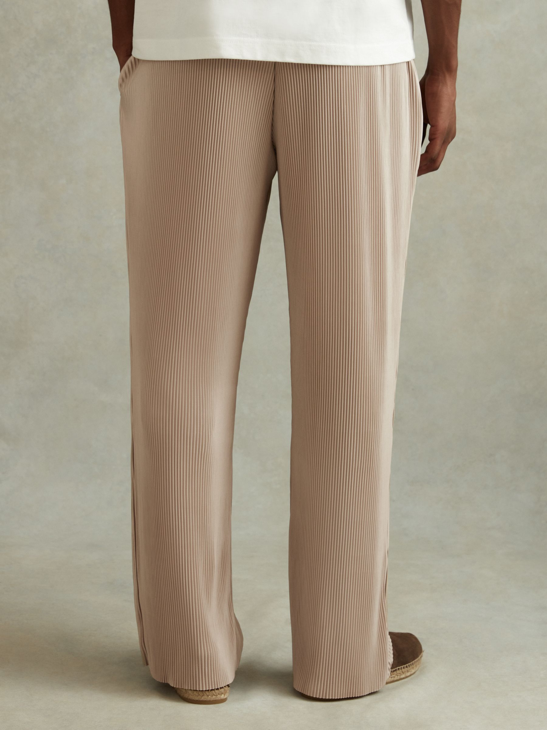 Elasticated Plisse Trousers in Champagne - Image 5 of 6