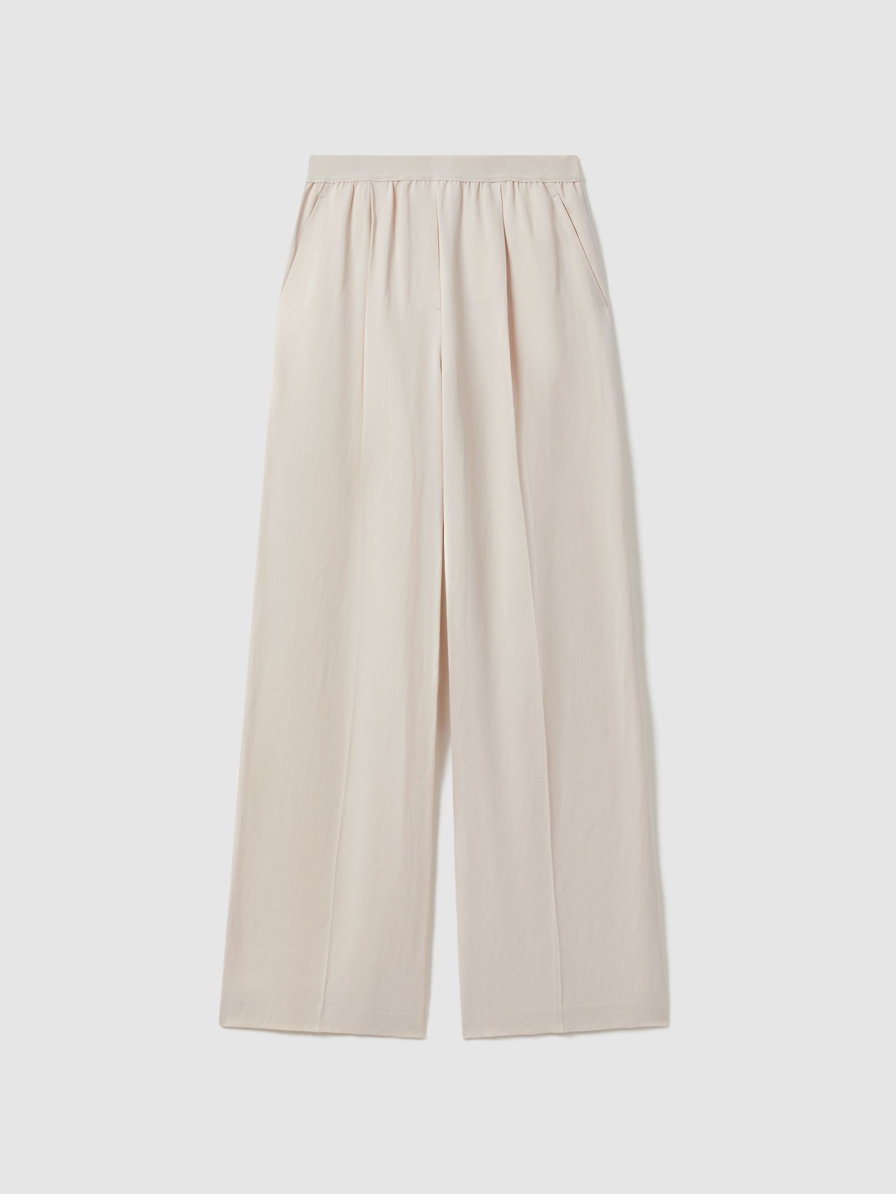 Petite Lyocell-Linen Wide Leg Trousers in Oatmeal - Image 2 of 7