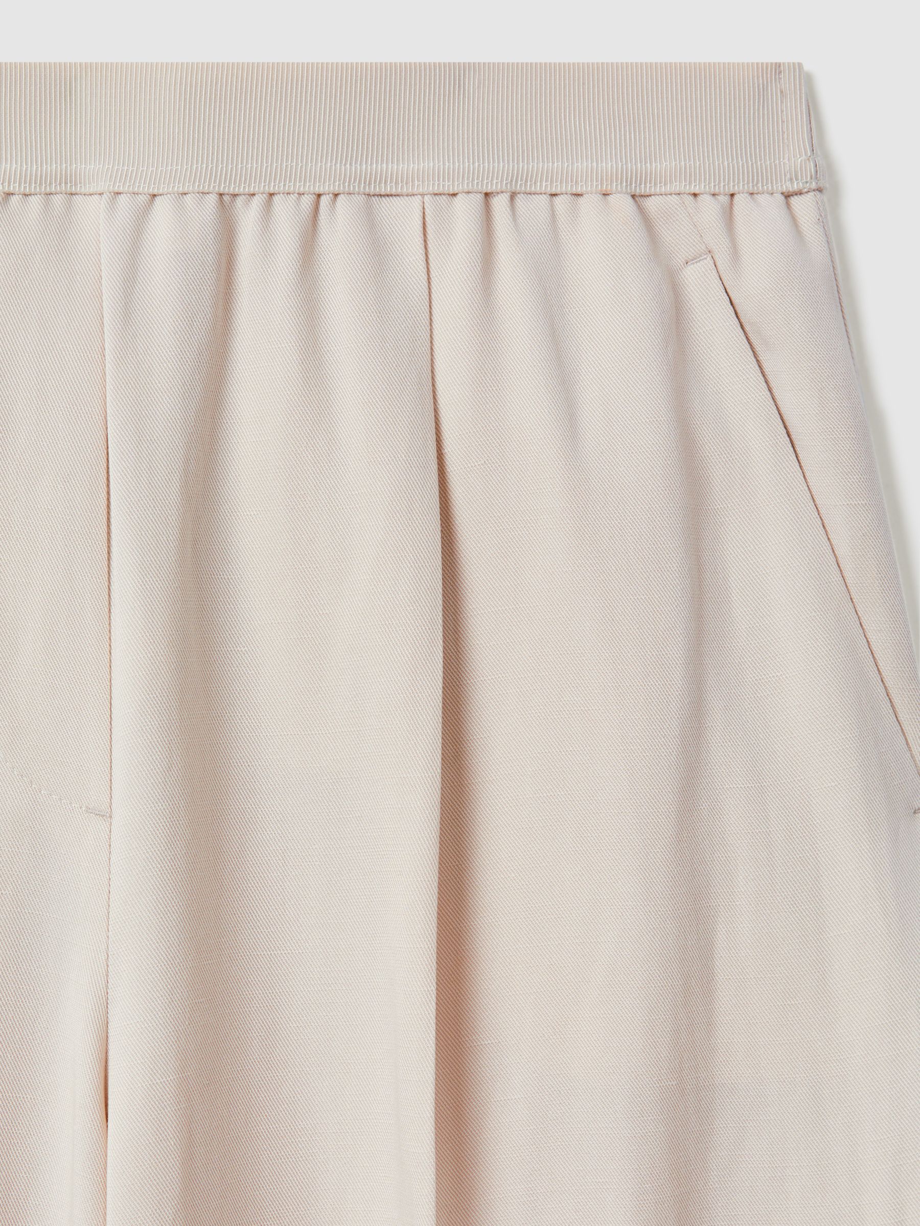 Petite Lyocell-Linen Wide Leg Trousers in Oatmeal - Image 6 of 7