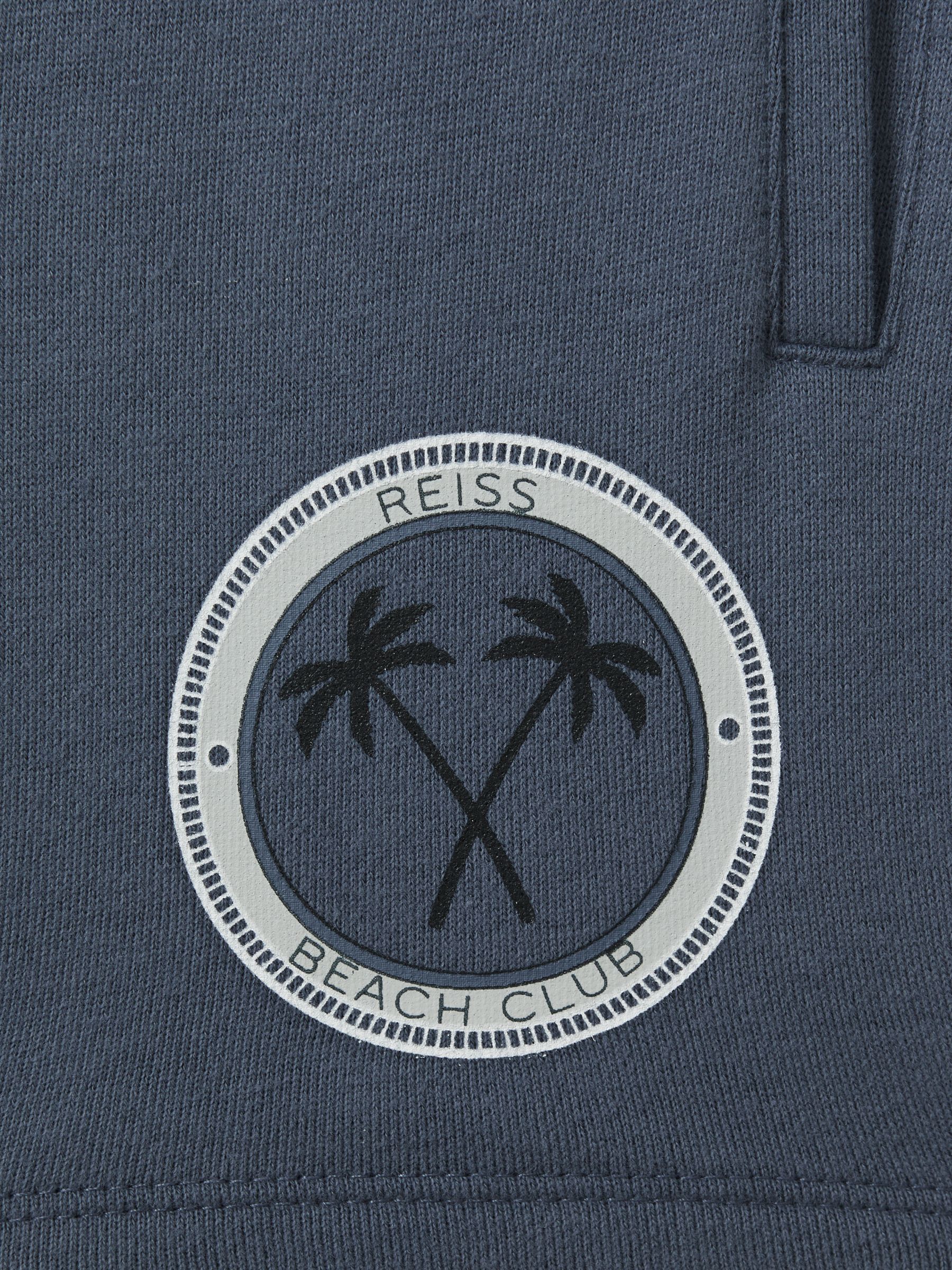 9-13 yrs Cotton Motif Sweat Shorts in Airforce Blue - Image 4 of 4