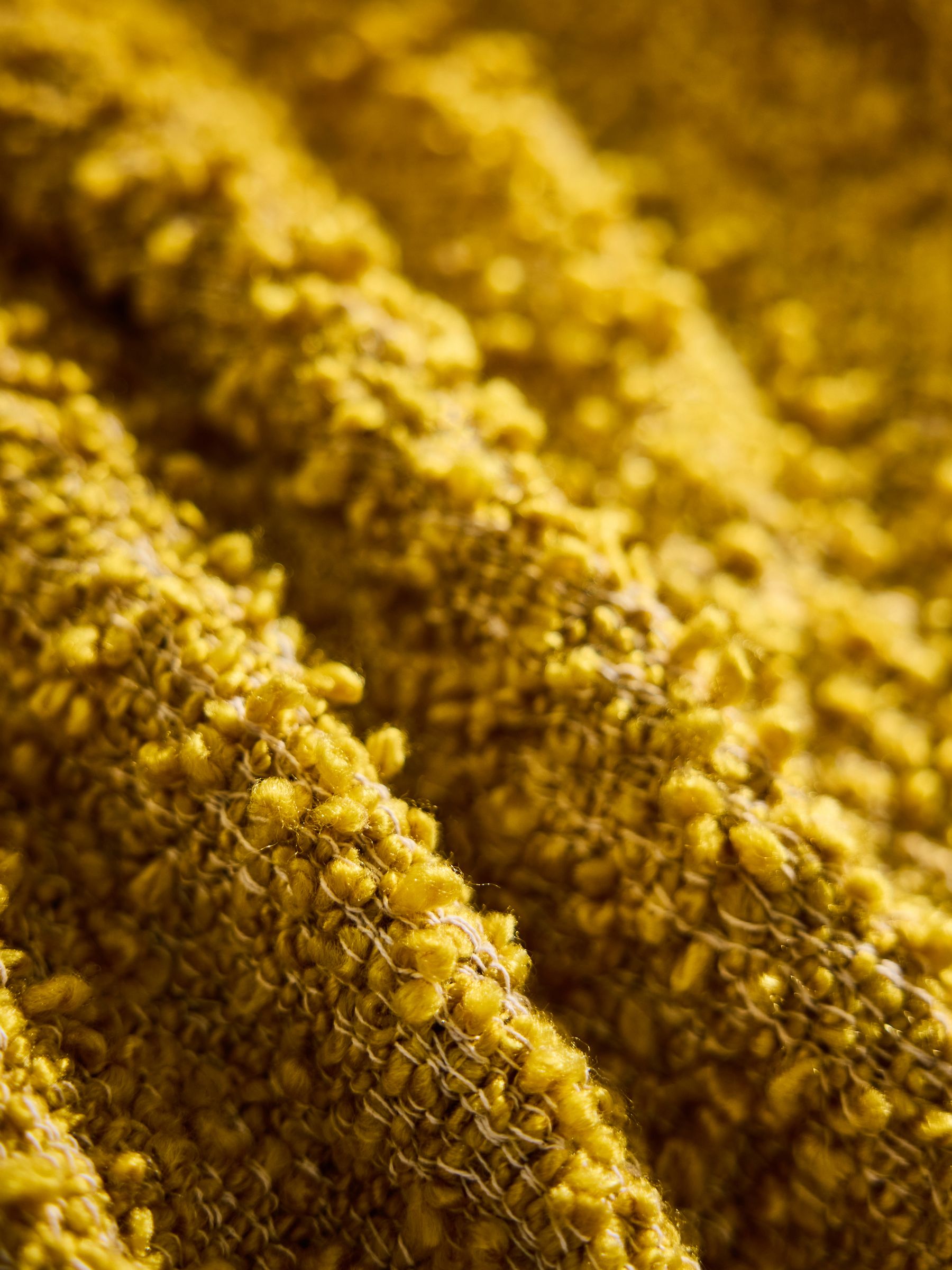 Agda Boucle Textured Throw in Ochre - Image 4 of 5