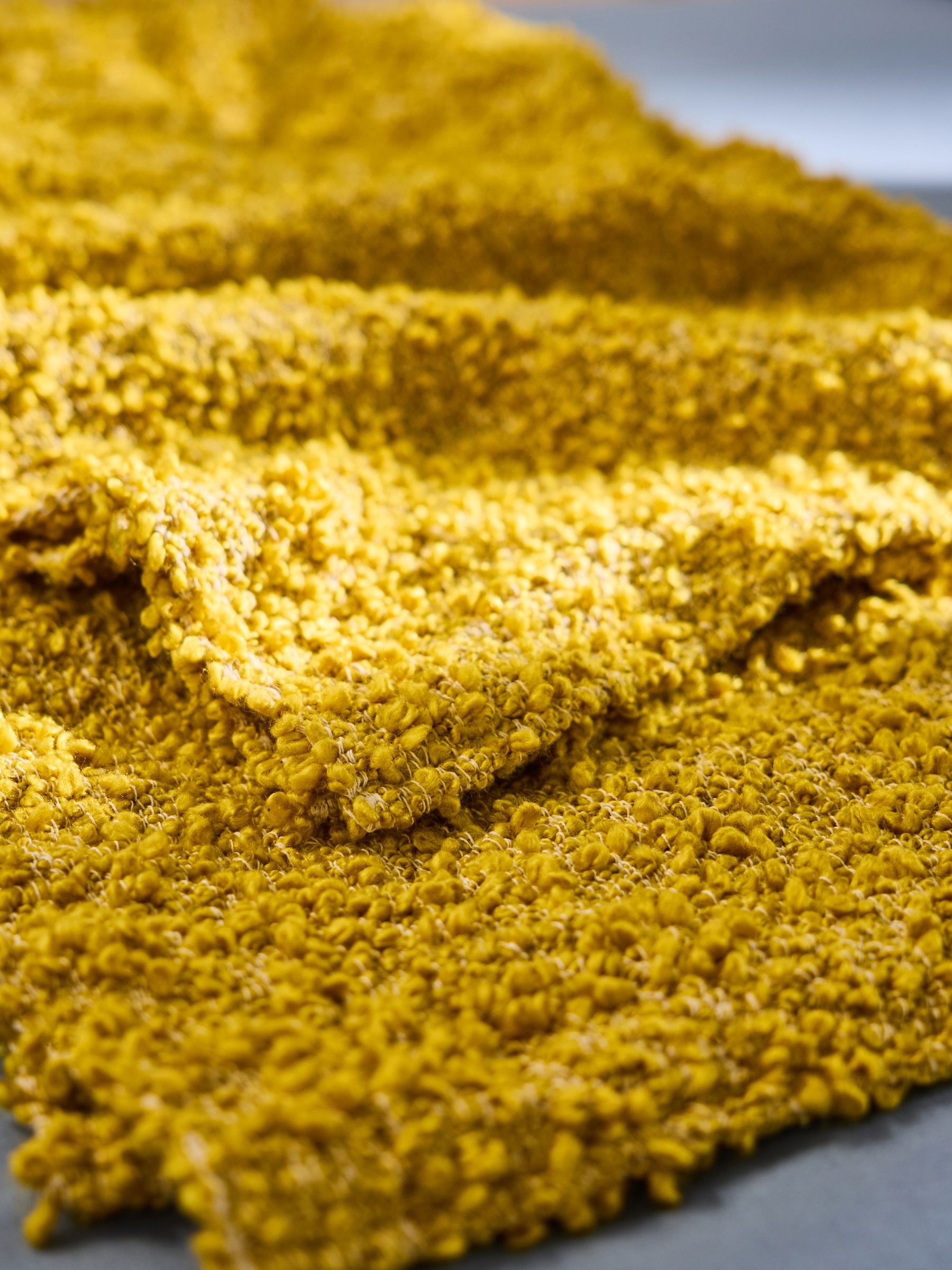 Agda Boucle Textured Throw in Ochre - Image 5 of 5