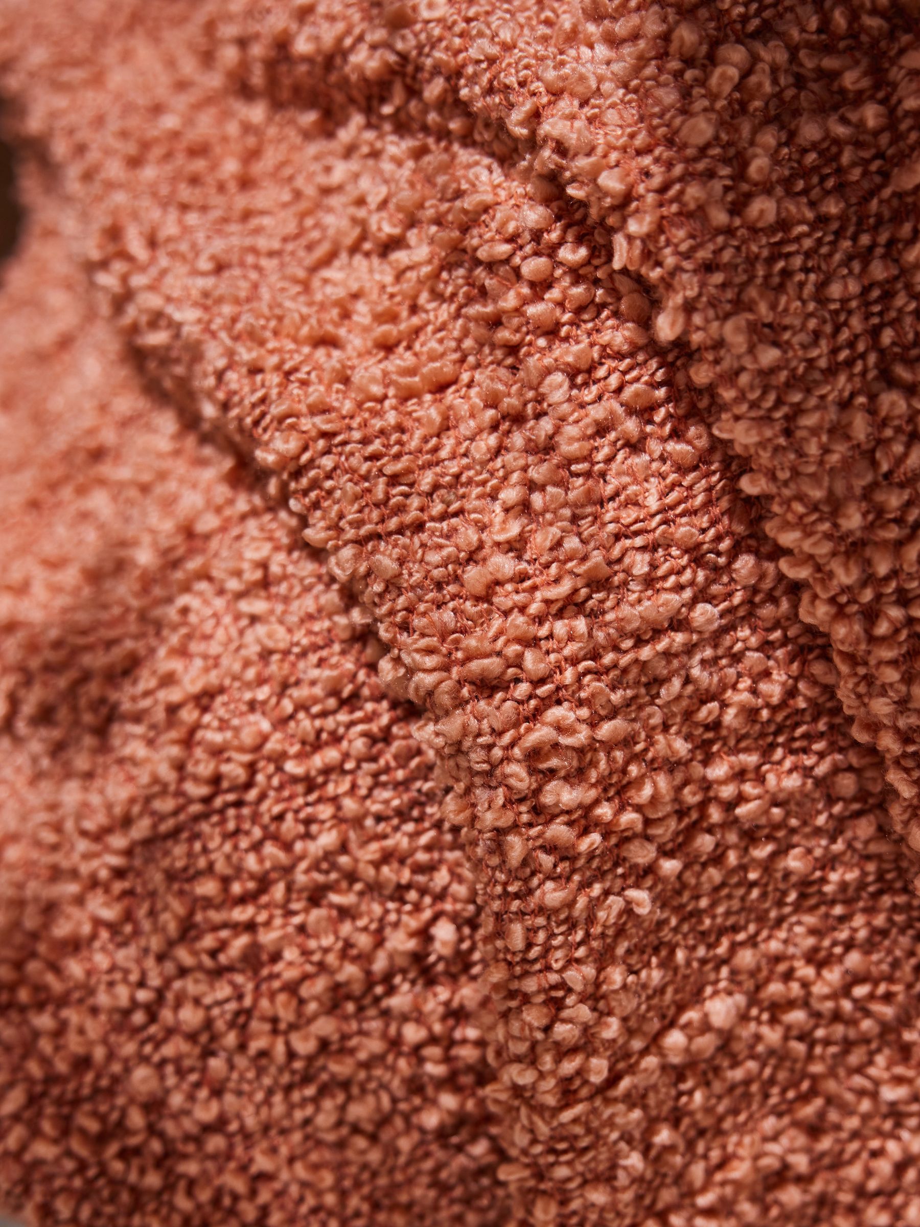 Agda Boucle Textured Throw in Peach Pink - Image 5 of 5