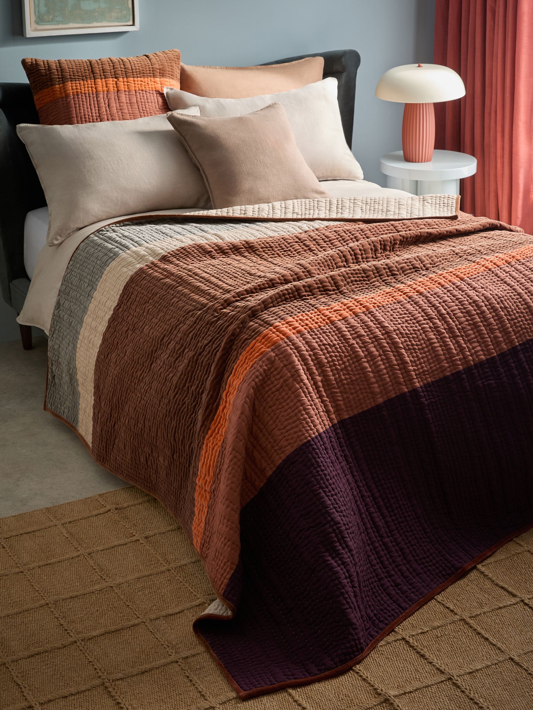 Valli Cotton Velvet Patchwork Bedspread in Multi - Image 1 of 6