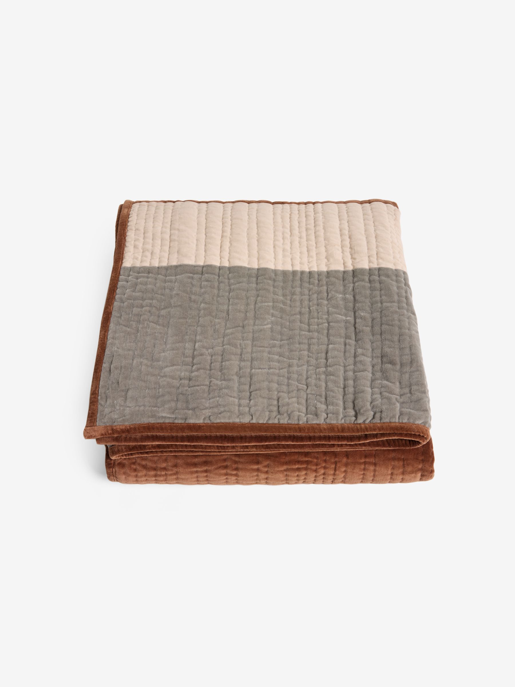 Valli Cotton Velvet Patchwork Bedspread in Multi - Image 5 of 6