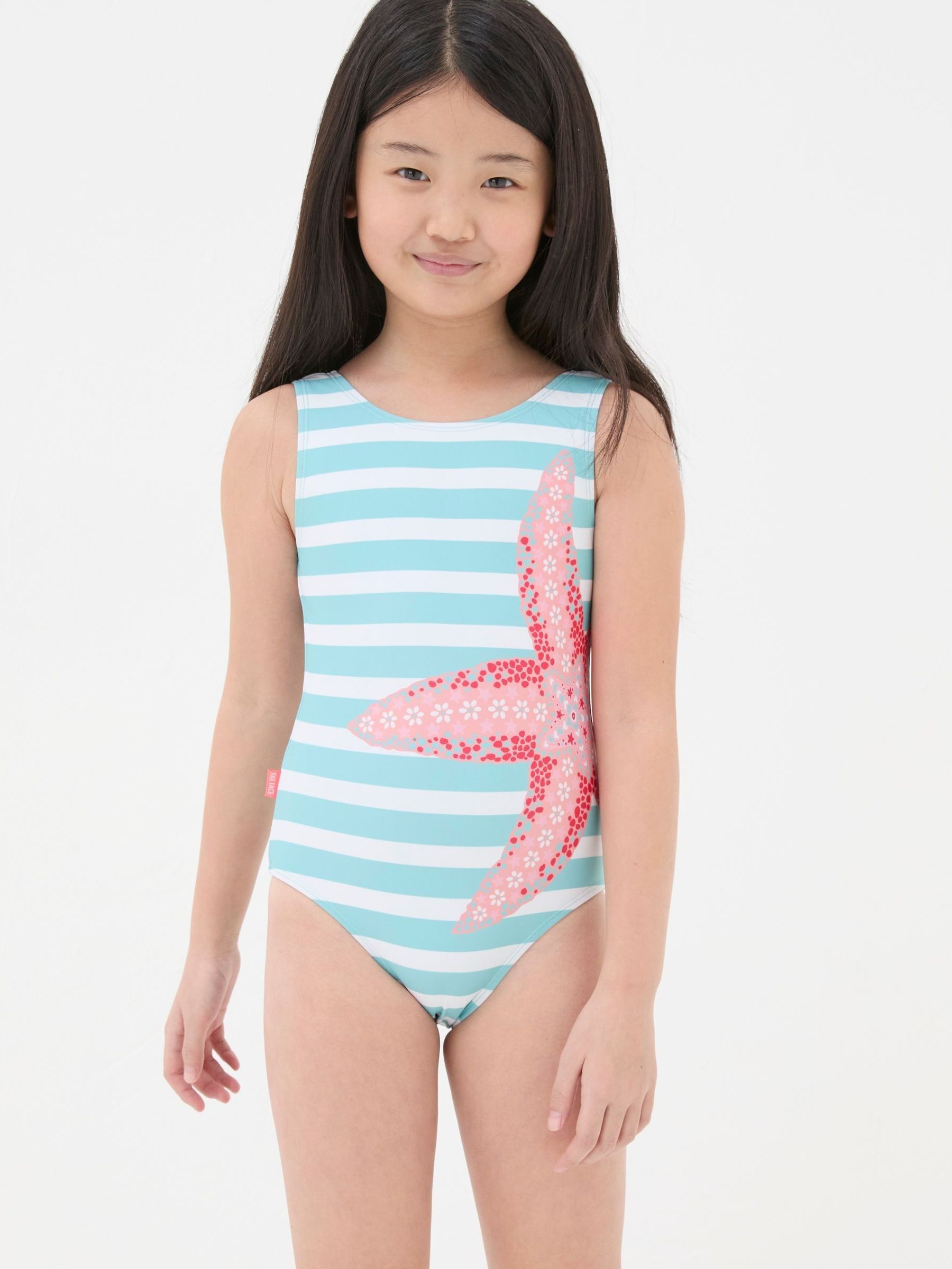 Blue Starfish Striped Swimsuit - Image 1 of 4