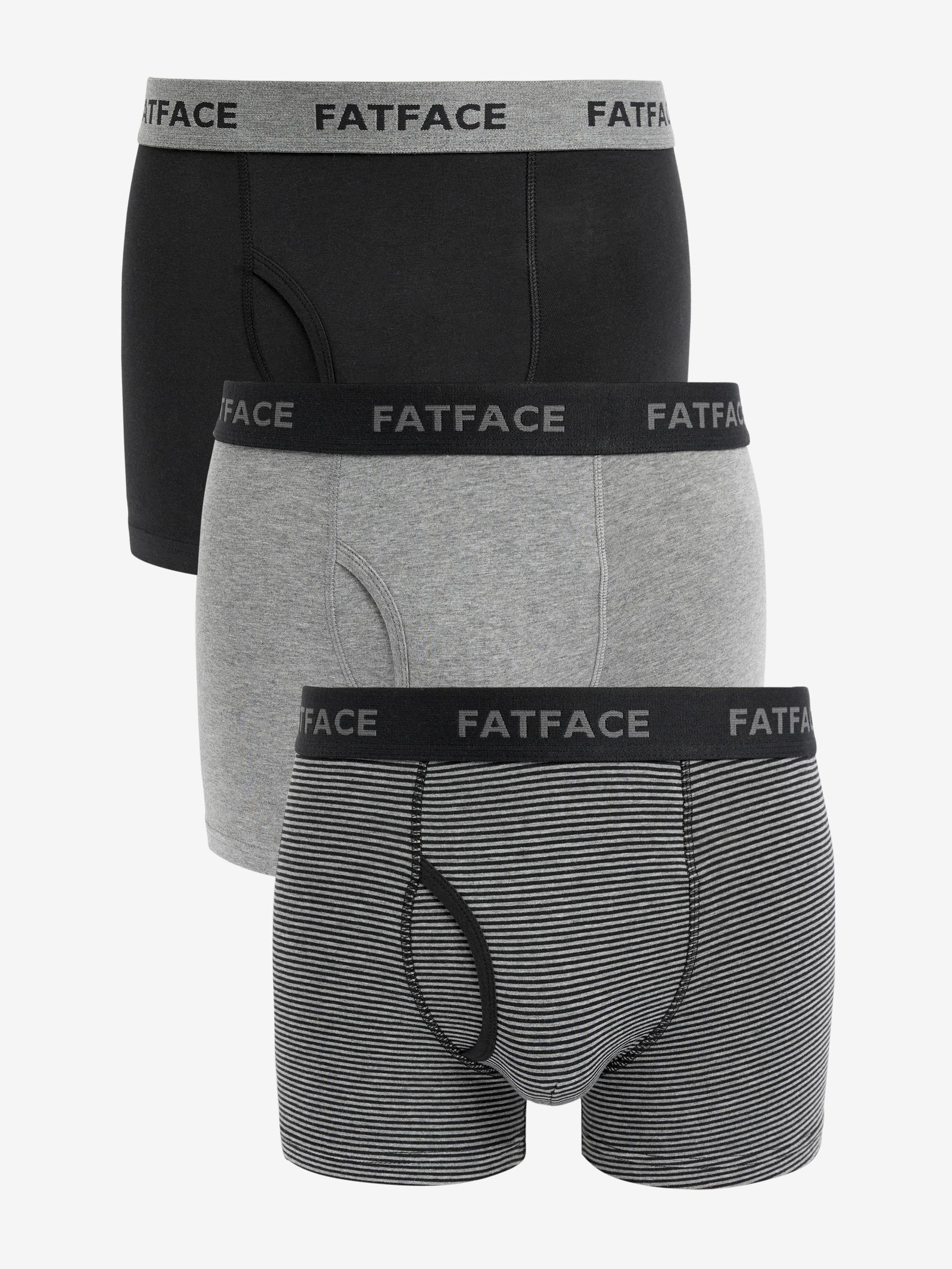 Grey Stripe Classic Cotton Boxer 3 Pack - Image 1 of 6