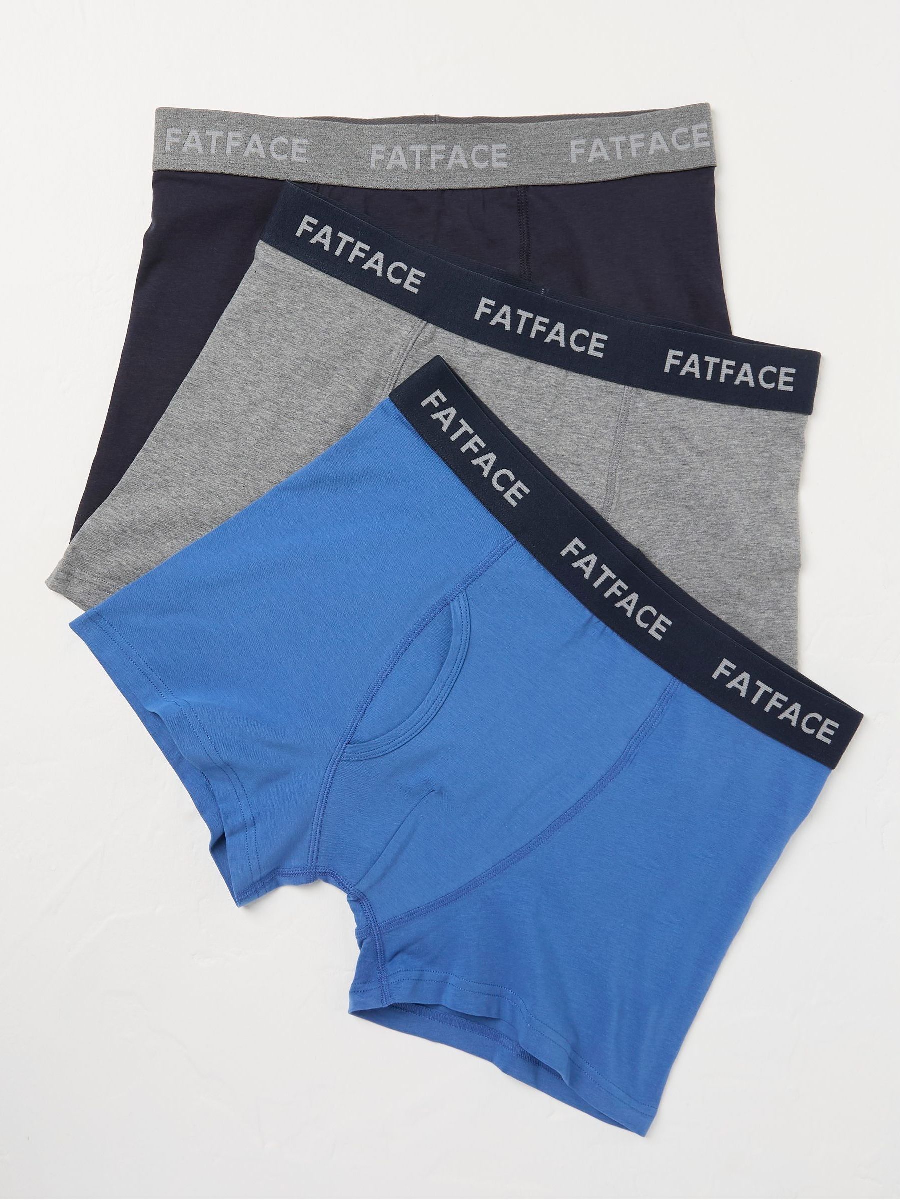 Blue/Grey Classic Cotton Boxer 3 Pack - Image 2 of 6