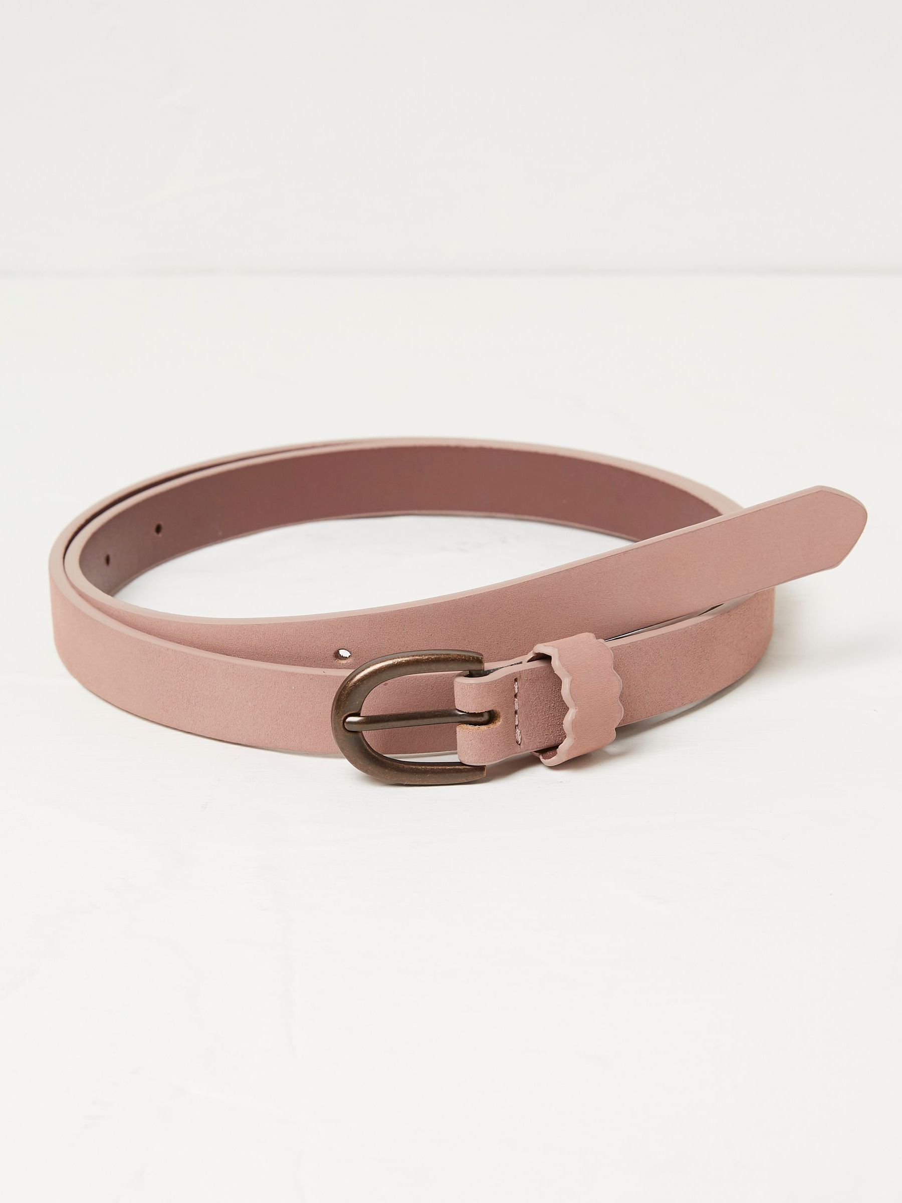 Pink Skinny Scalloped Keeper Belt - Image 1 of 2