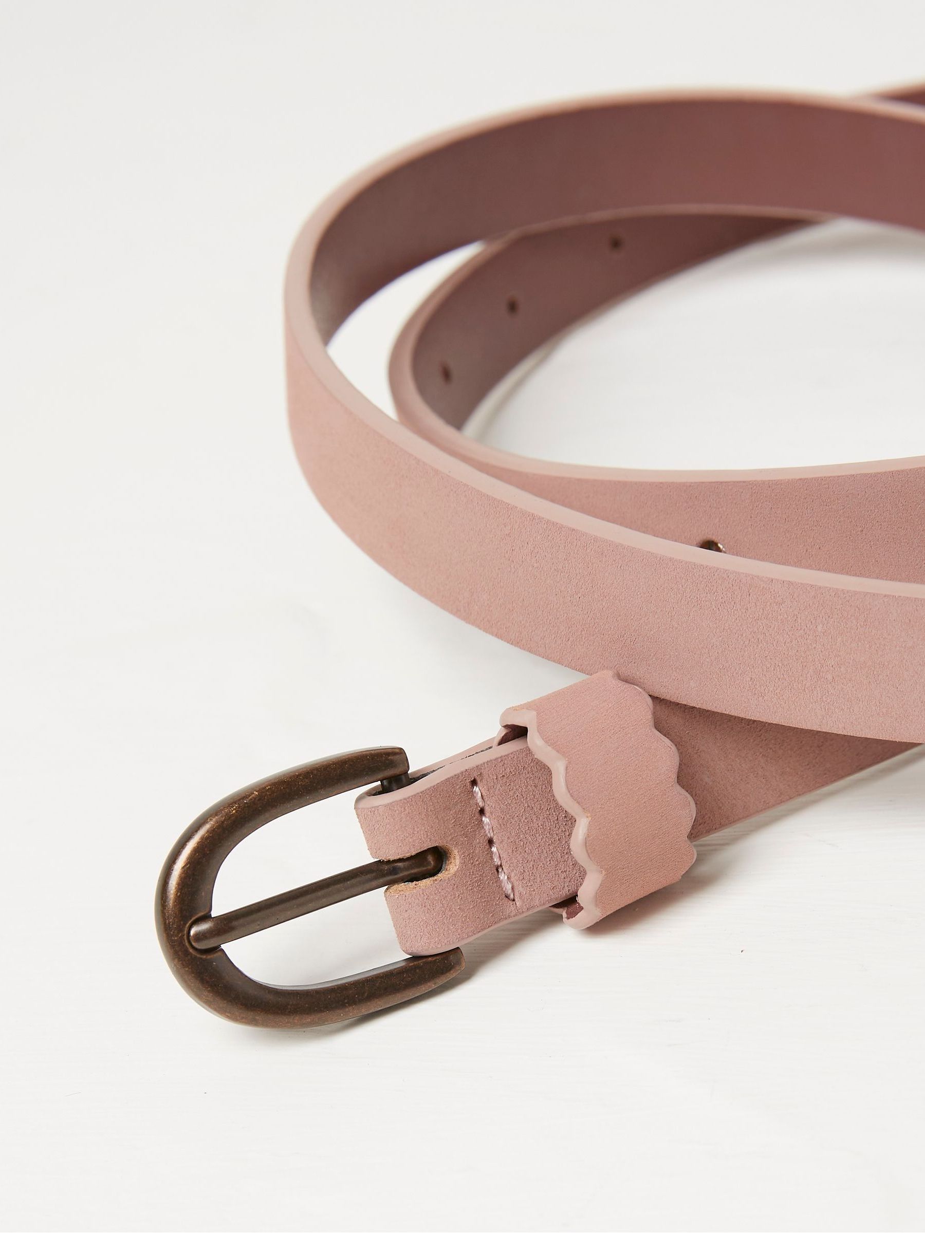 Pink Skinny Scalloped Keeper Belt - Image 2 of 2