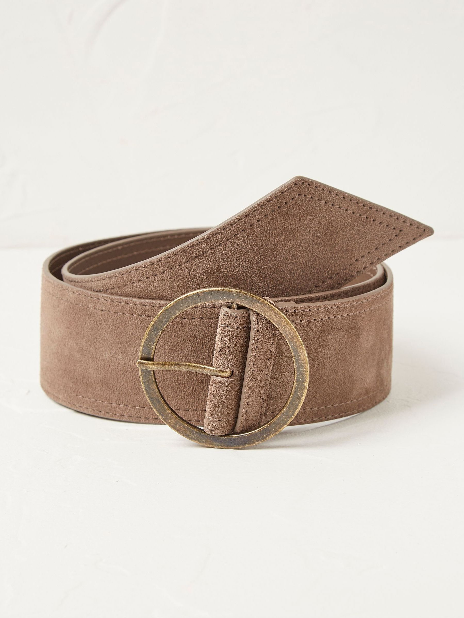 Natural Wide Suede Waist Belt - Image 1 of 2