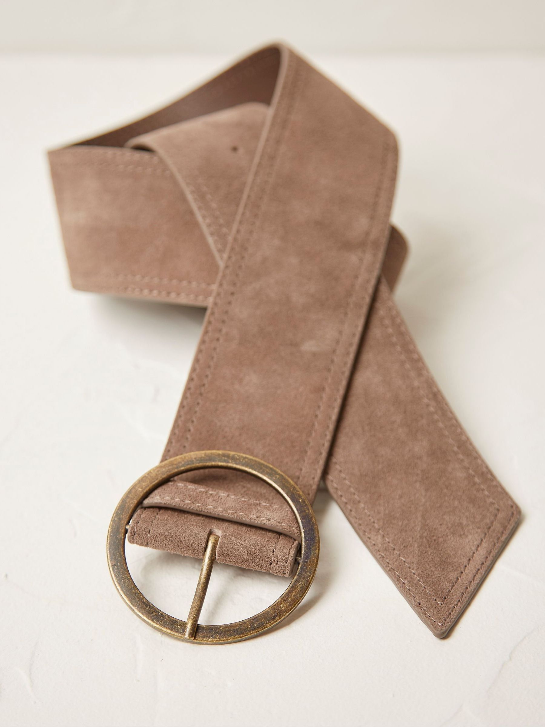 Natural Wide Suede Waist Belt - Image 2 of 2