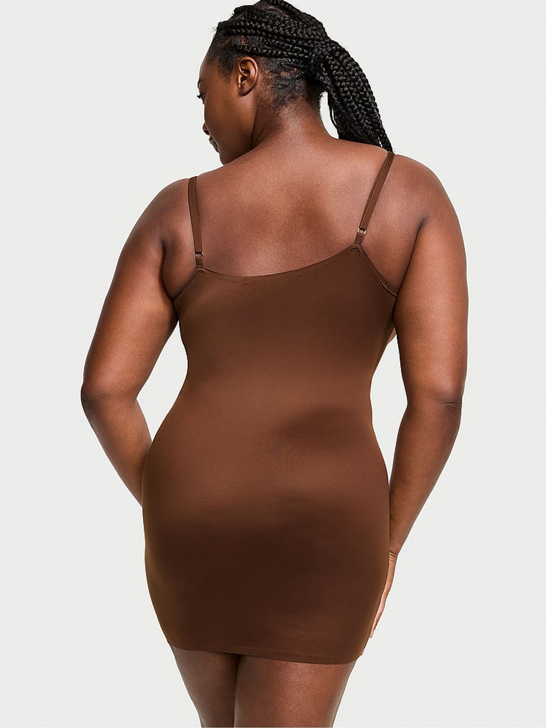 Ganache Brown Mini Feathersoft Essentials Slip Dress - Image 2 of 3