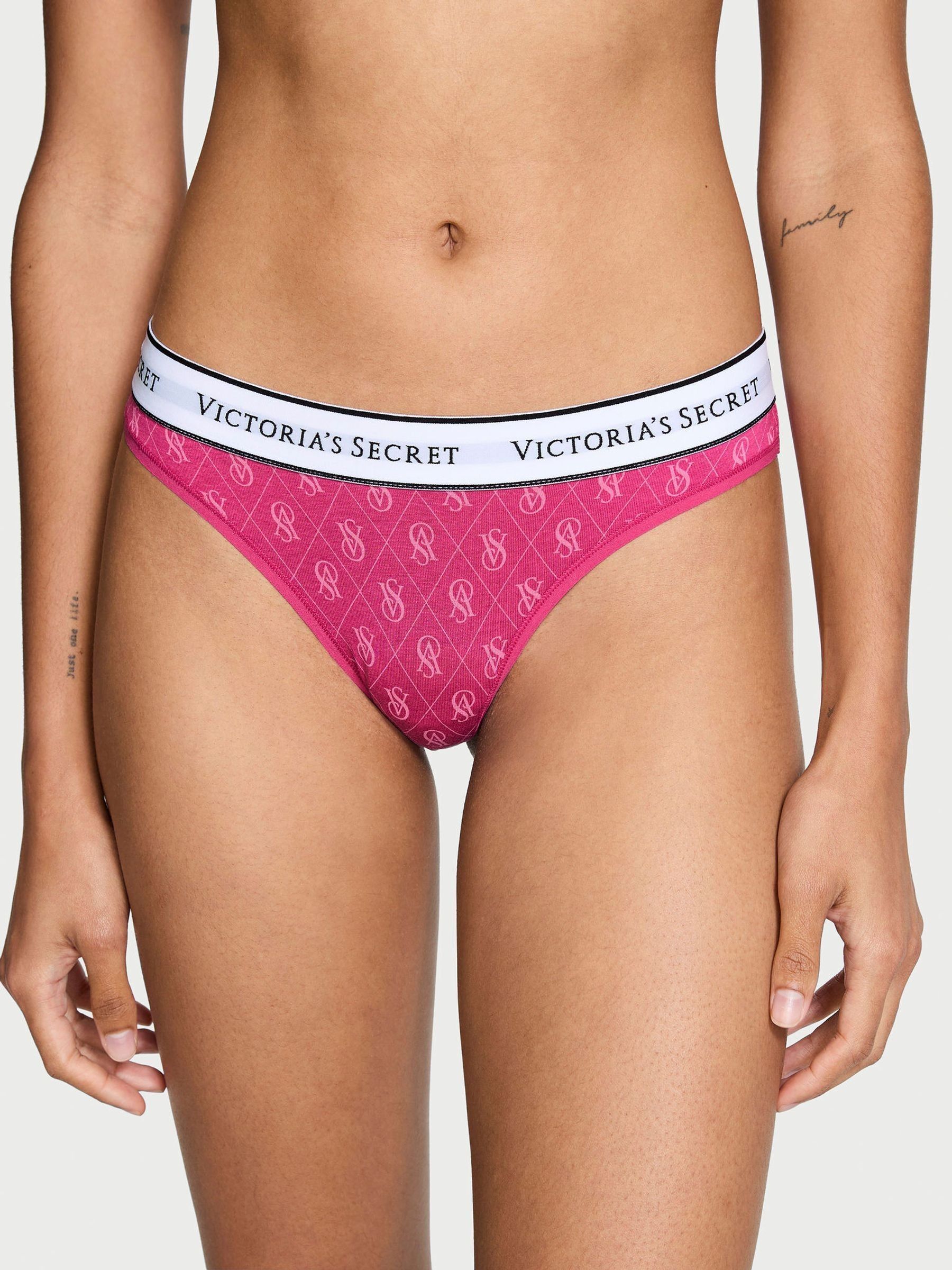 Luscious Rose Pink Shine Thong Knickers - Image 1 of 3