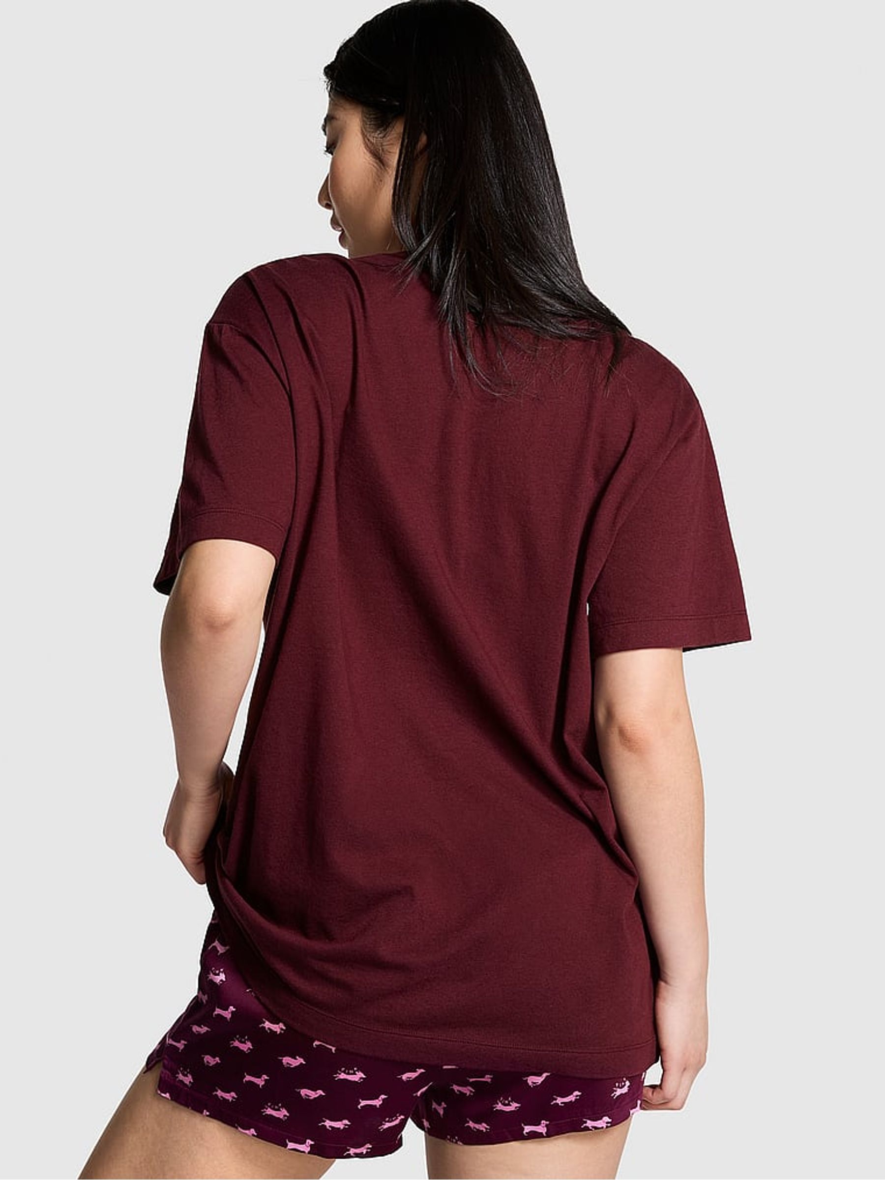 Red Kir Cotton Oversized Pyjama T-Shirt - Image 2 of 4