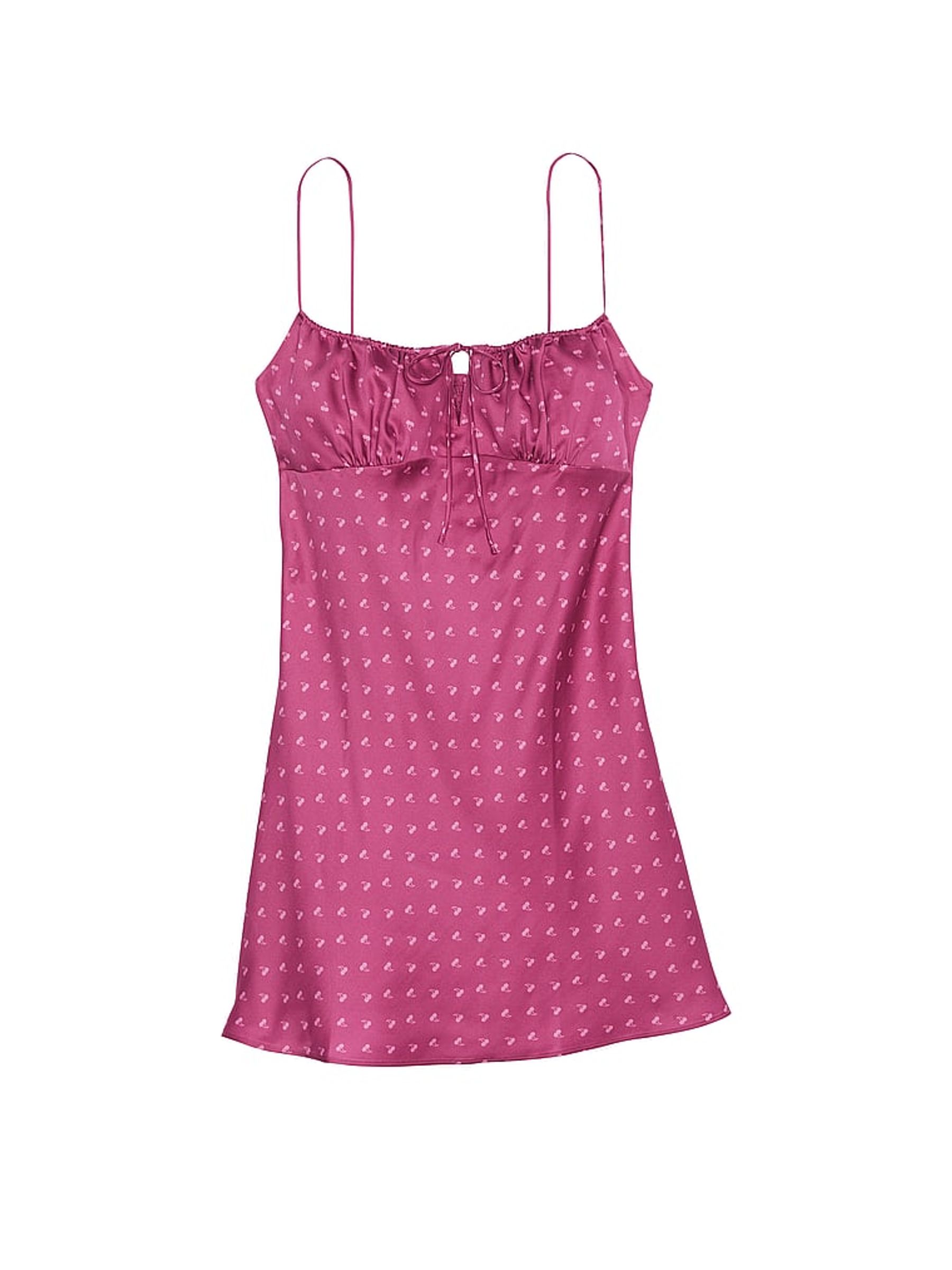 Midnight Mauve Pink Cherries Slip Dress - Image 3 of 3