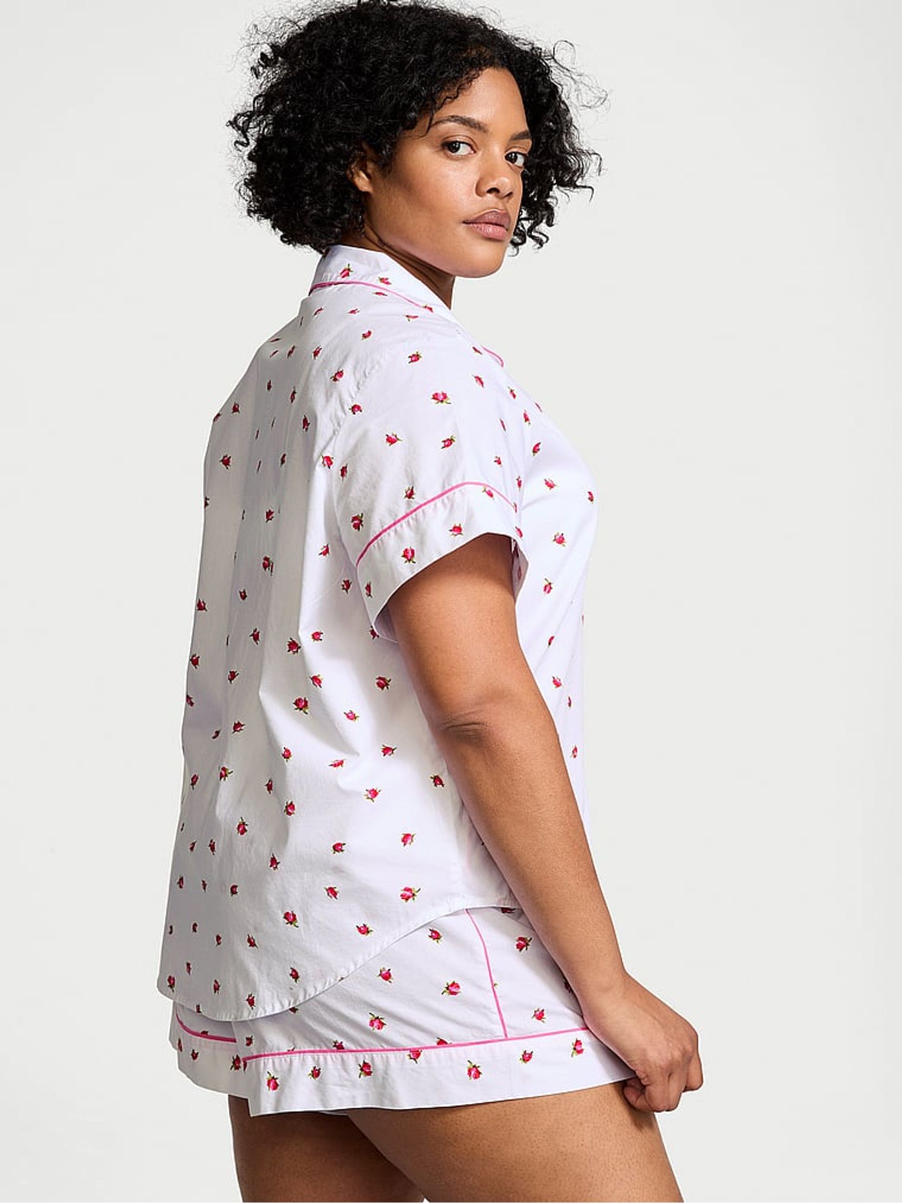 White Rosebuds Cotton Short Pyjama Set - Image 2 of 3
