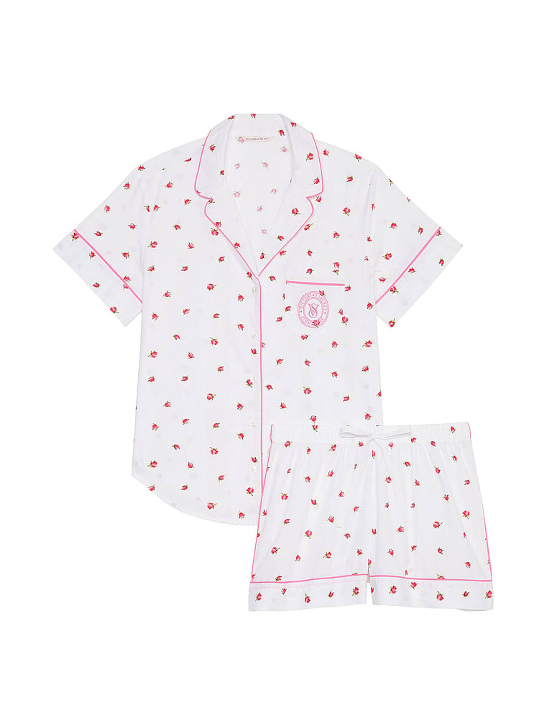 White Rosebuds Cotton Short Pyjama Set - Image 3 of 3